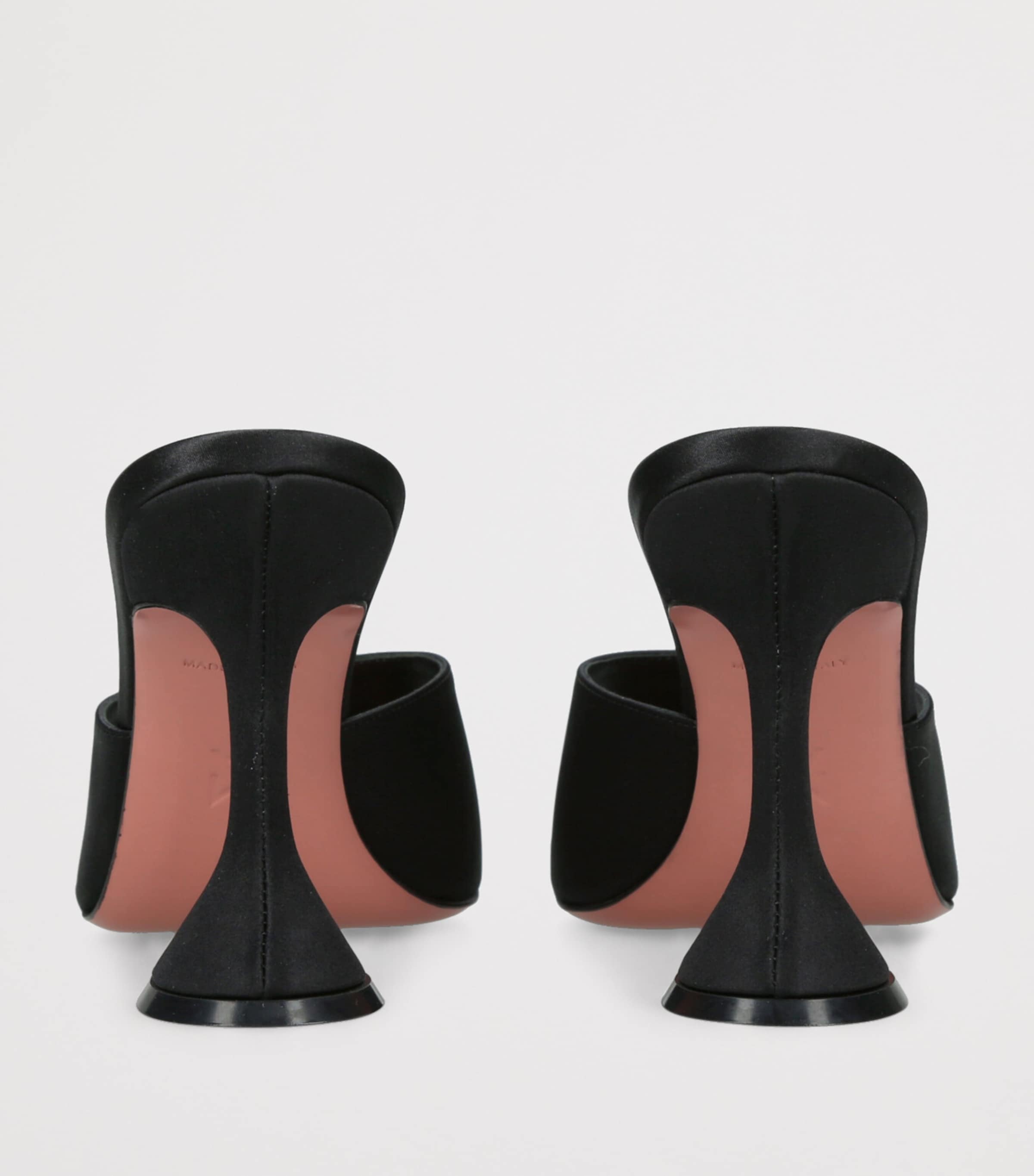 Amina Muaddi Satin Lupita Heeled Mules 95 Black Image 2