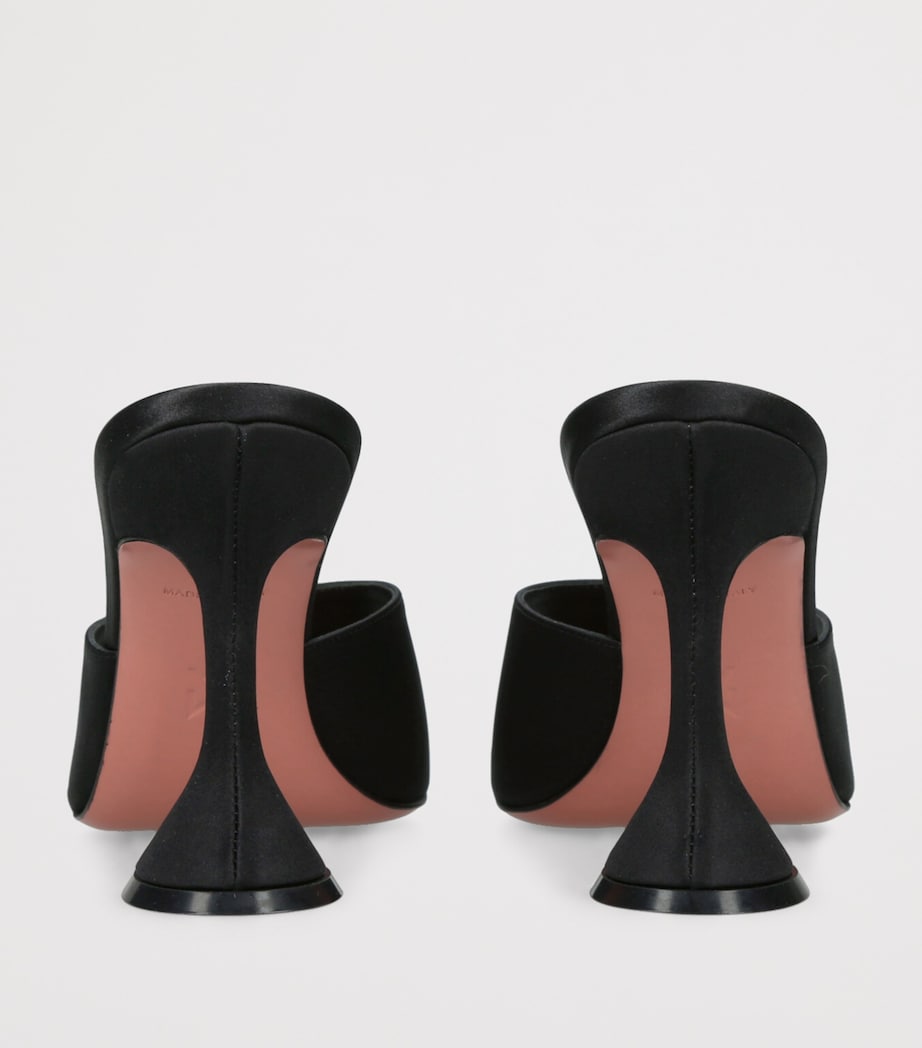 Amina Muaddi Satin Lupita Heeled Mules 95 Black Image 2
