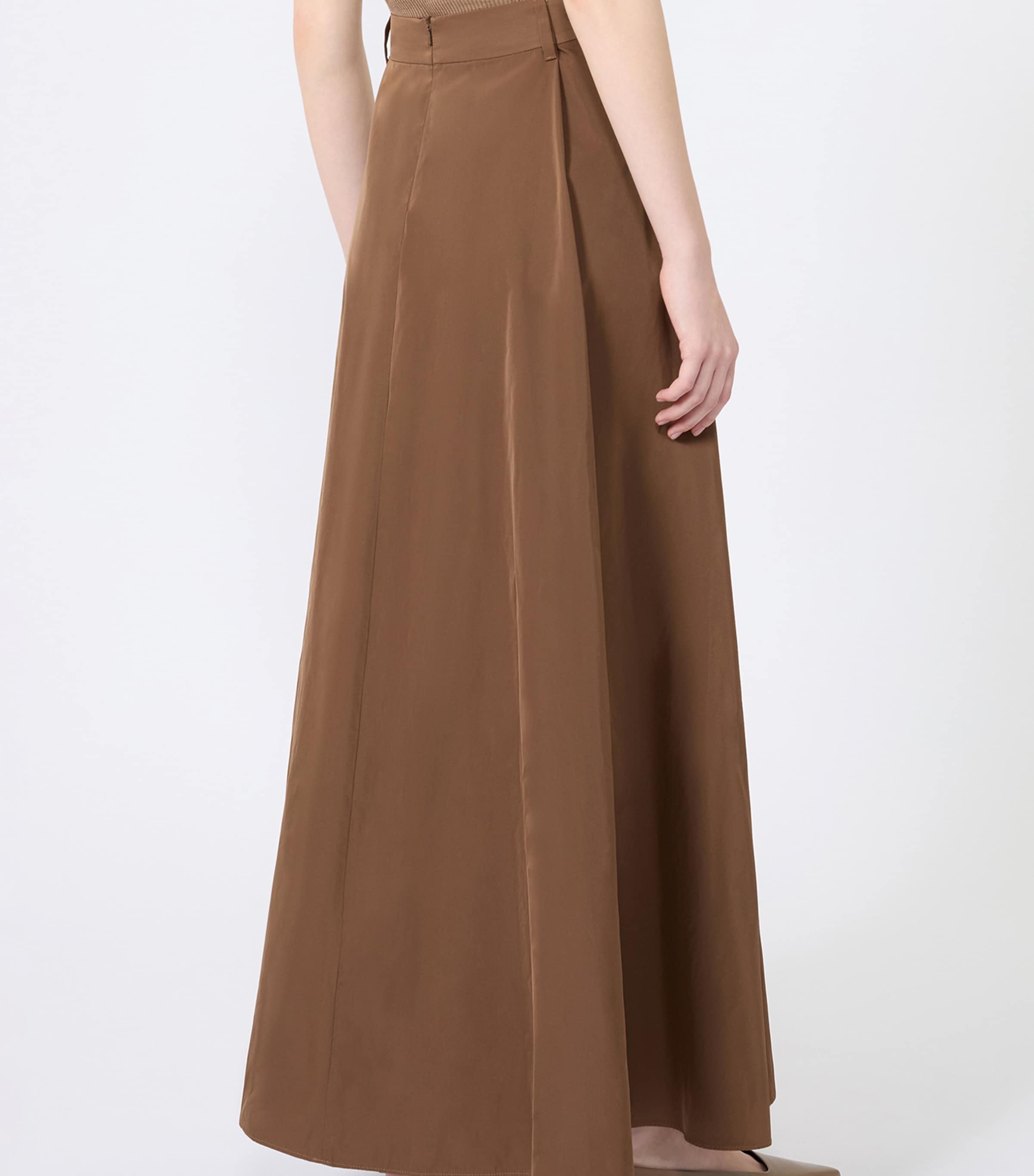 Max Mara Womens Taffeta Maxi Skirt Honey Image 4