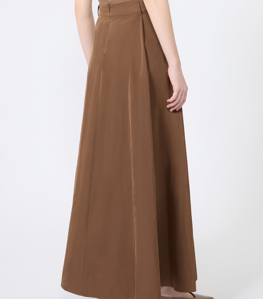 Max Mara Womens Taffeta Maxi Skirt Honey Image 4