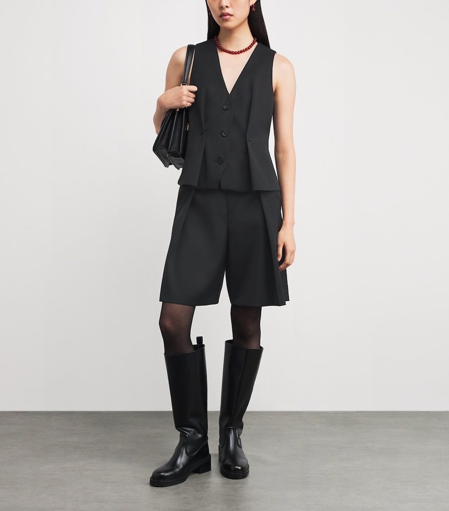 Button Pleat Waistcoat BLACK Image 2