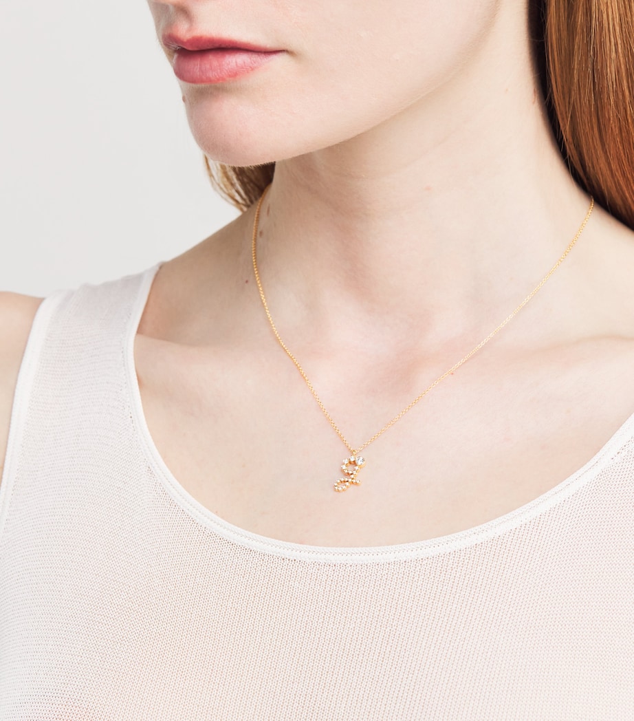 Yellow Gold and Diamond Soprano 'G' Necklace YELLOW GOLD Image 2