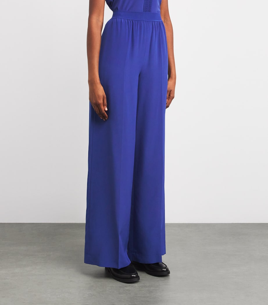 Silk Hulin Wide-Leg Trousers COBALT Image 3