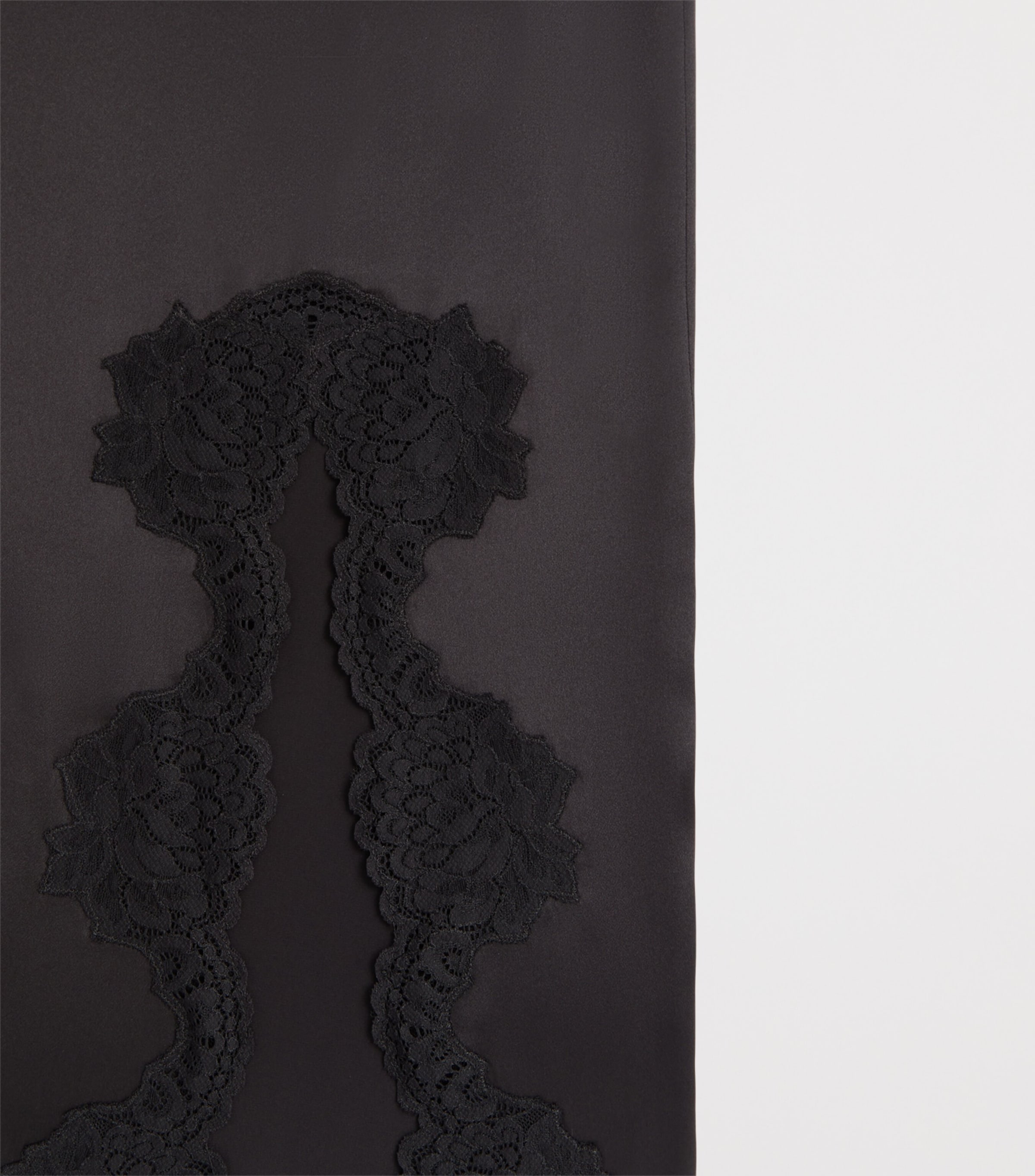 Valentino Womens Silk Lace-Trim Midi Skirt Image 3