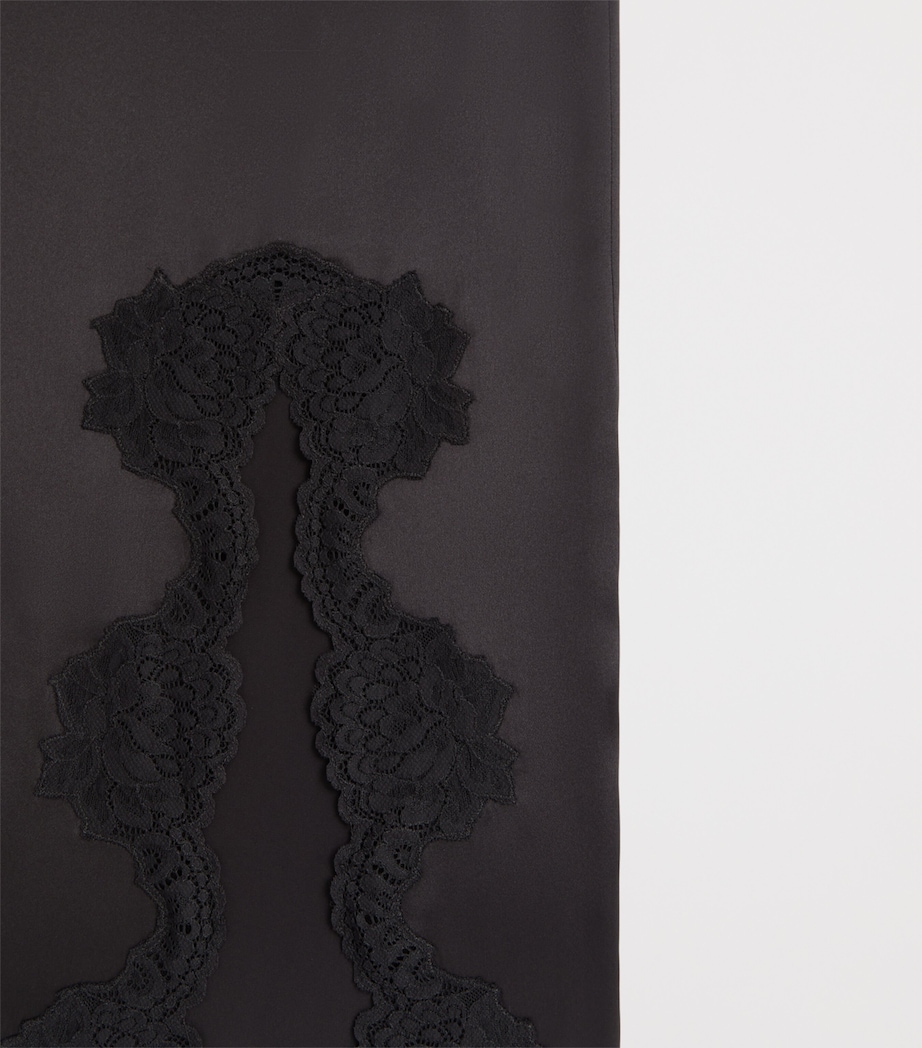 Valentino Womens Silk Lace-Trim Midi Skirt Image 3