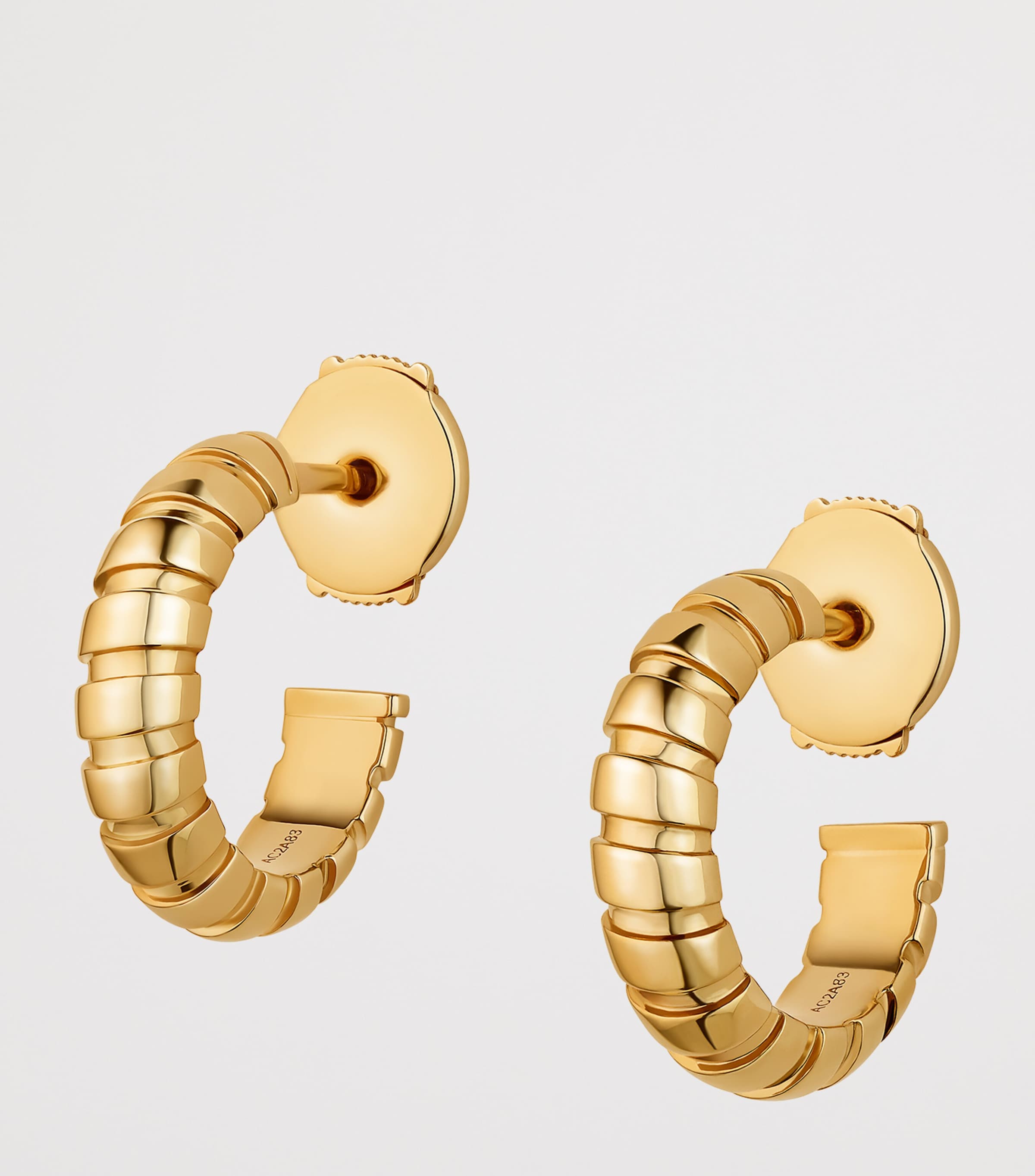Yellow Gold Tubogas Hoop Earrings GOLD Image 3