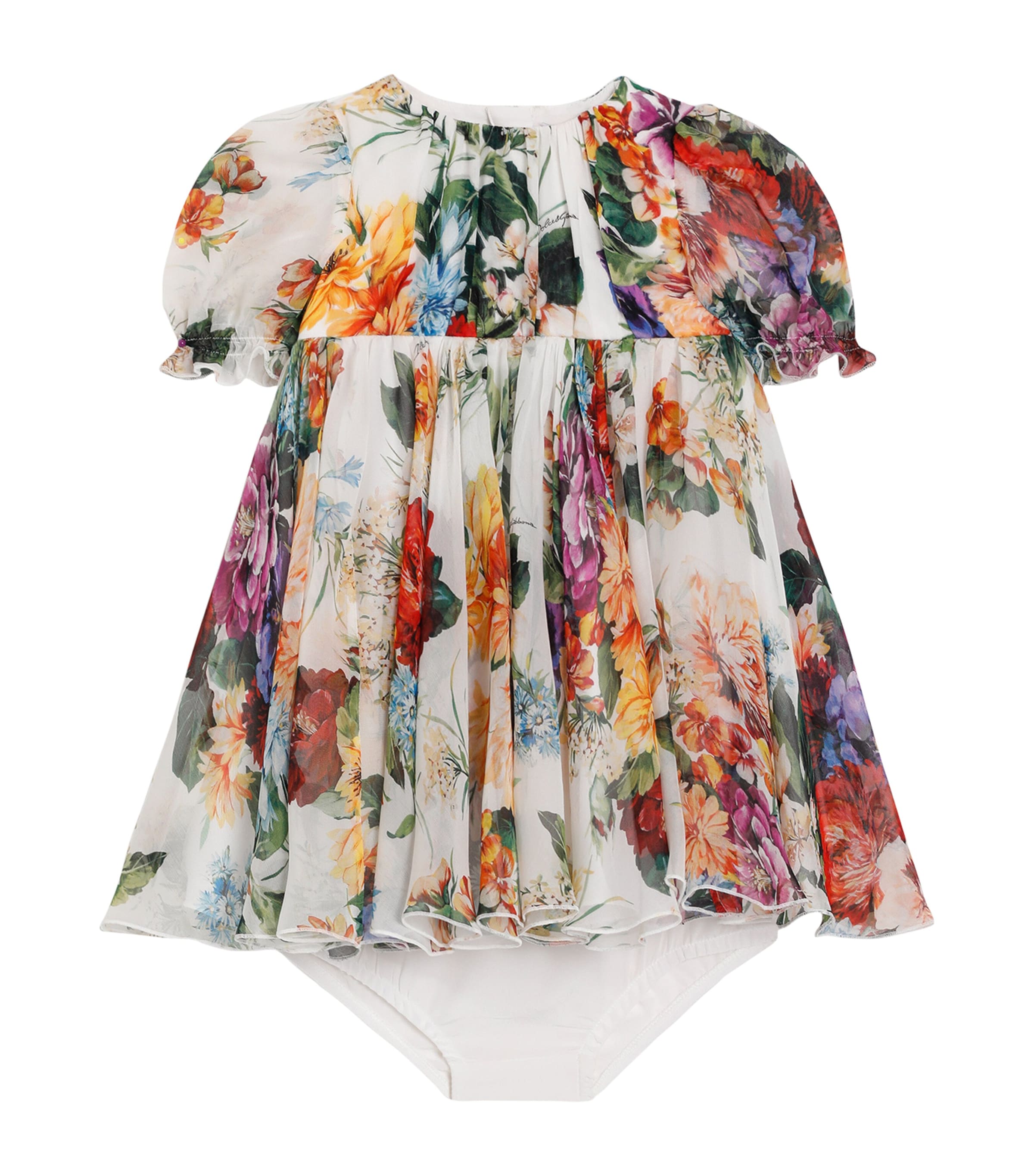 Dolce & Gabbana Cotton Dress And Bloomers Set In Multi