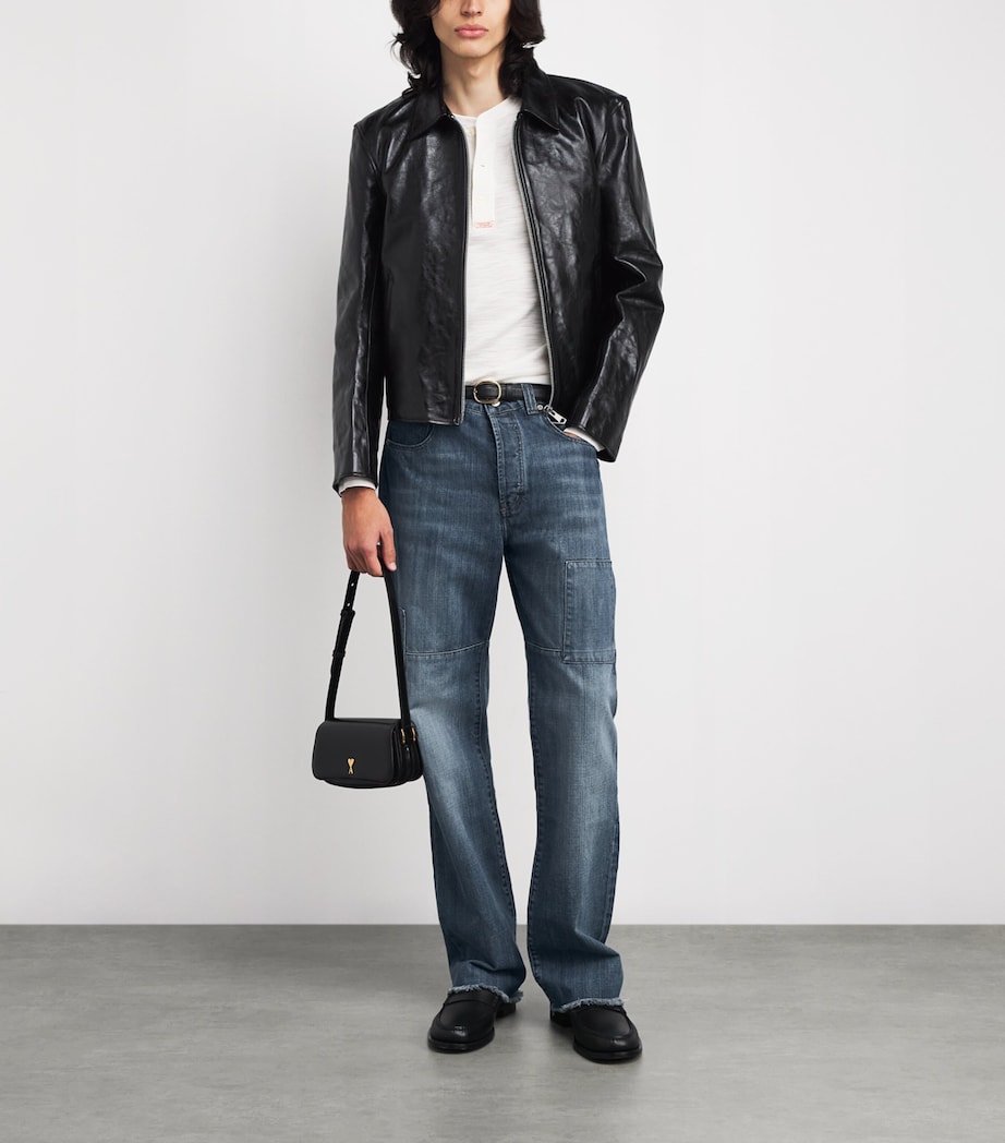 Frayed-Hem Straight Jeans BLUE VINTAGE WASH Image 2