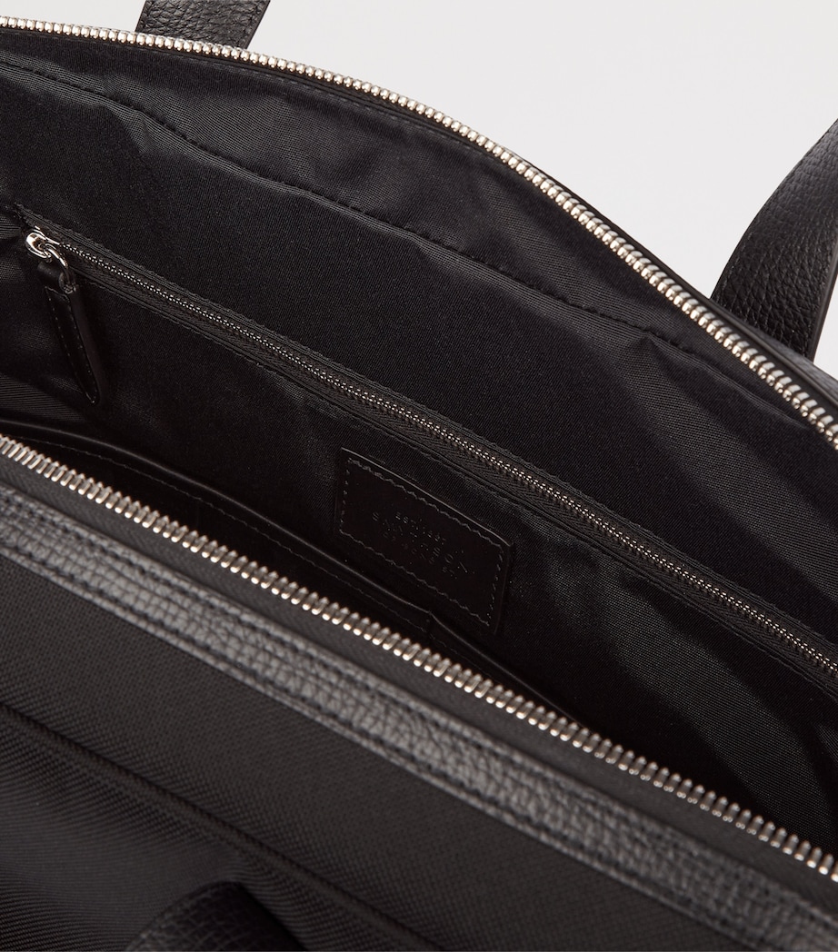Smythson Slim Canvas Norton Briefcase Black Image 6