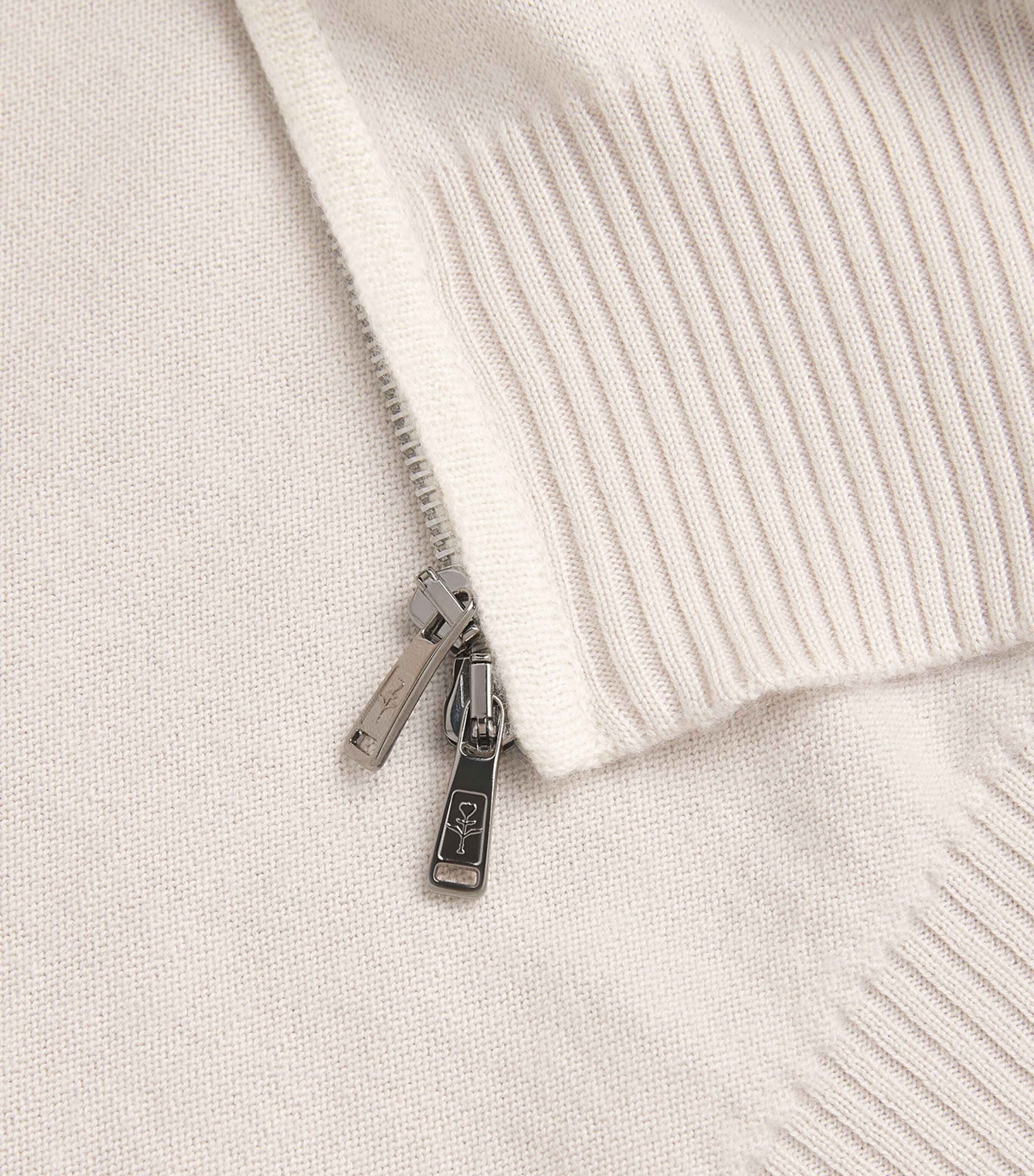 Fioroni Cashmere Mens Cashmere-Cotton Hoodie Bianco Image 6
