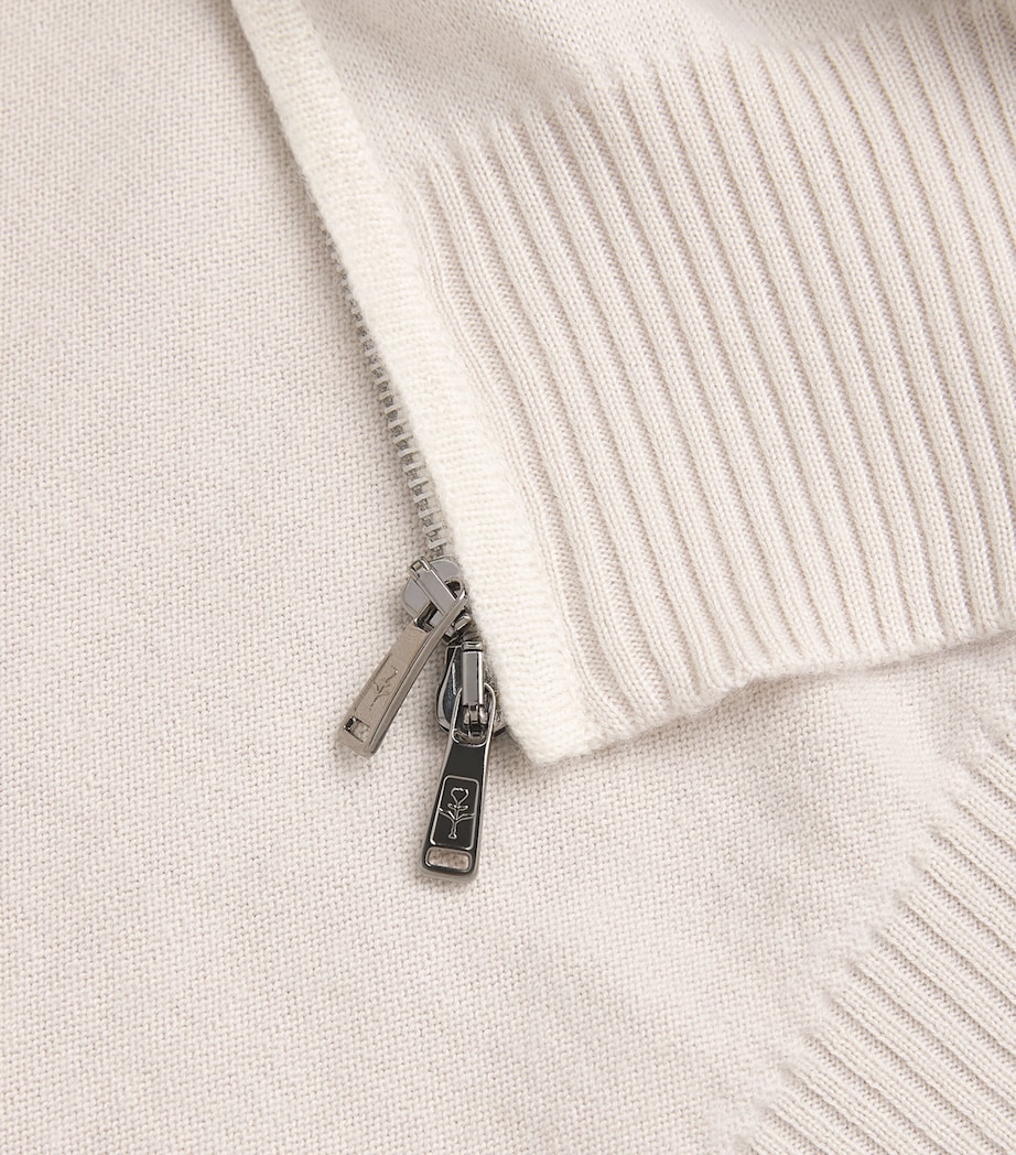 Fioroni Cashmere Mens Cashmere-Cotton Hoodie Bianco Image 6