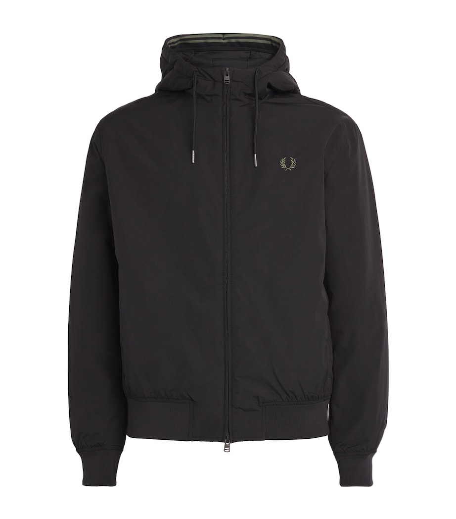 Fred Perry Mens Hooded Brentham Jacket Black Image 1