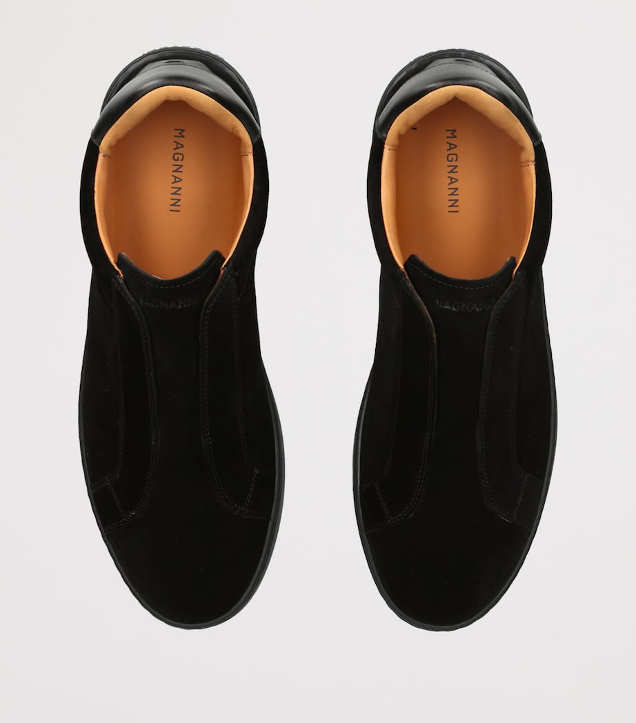 Magnanni Suede Laceless Sneakers Black Image 4