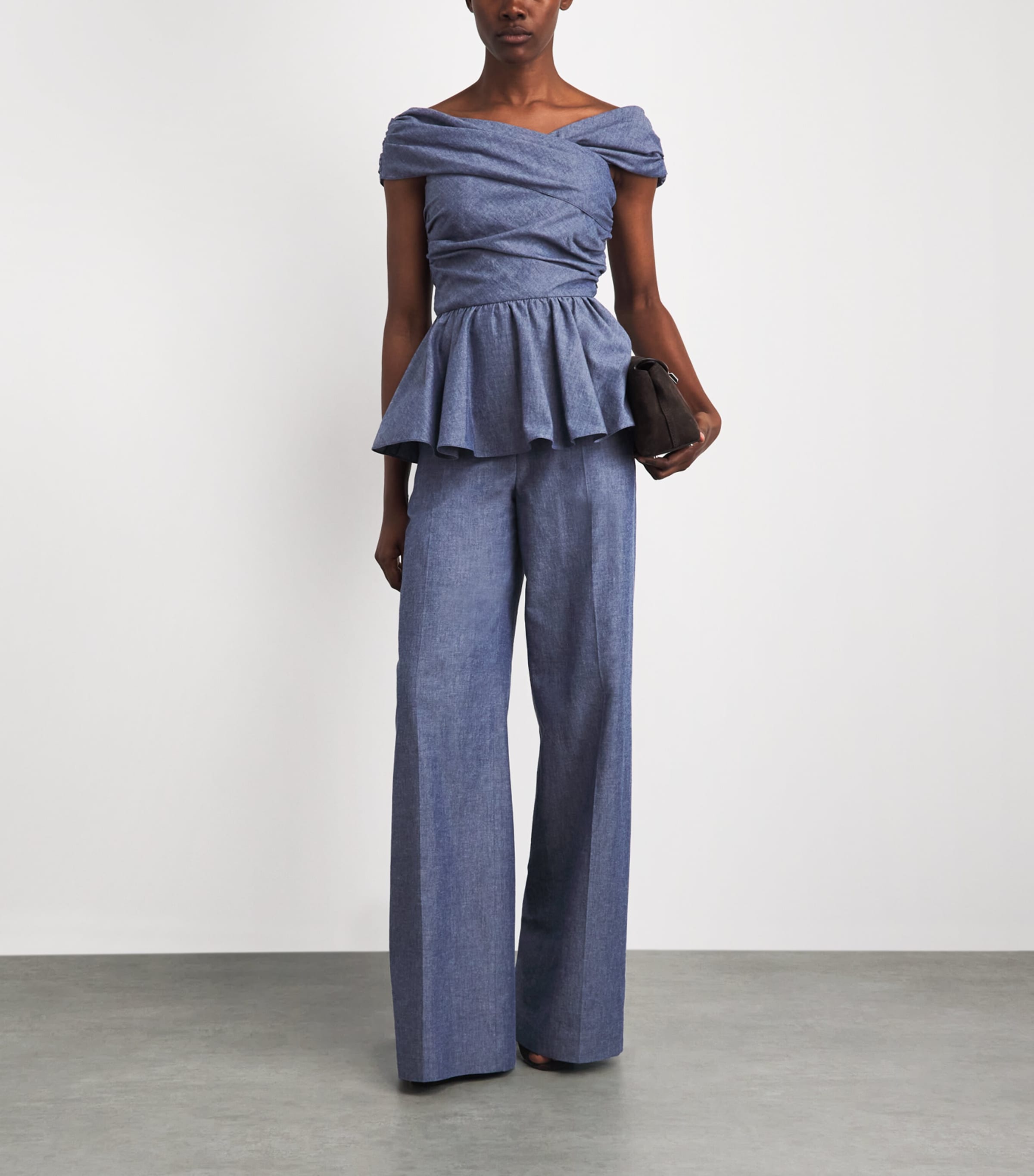 Safiyaa Womens Chambray Touca Trousers Blue Blend Image 2