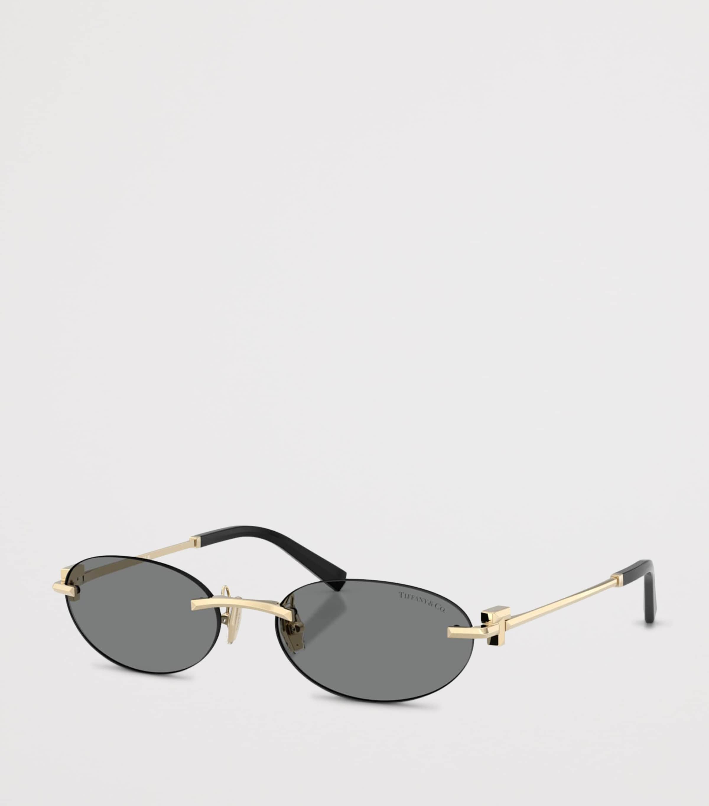 Tiffany & Co. Metal TF3119D Oval Sunglasses Gold Image 2