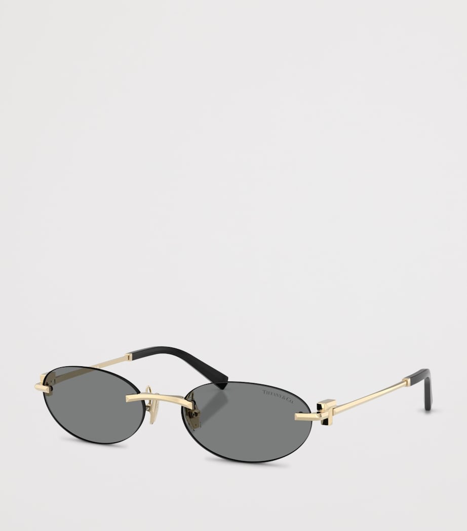 Tiffany & Co. Metal TF3119D Oval Sunglasses Gold Image 2