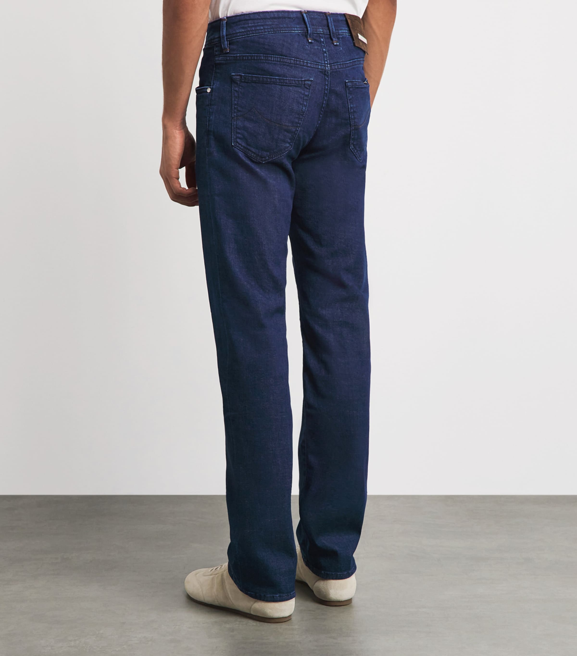 JACOB COHËN Mens Crocodile Leather Patch Straight Jeans Dark Blue Image 5
