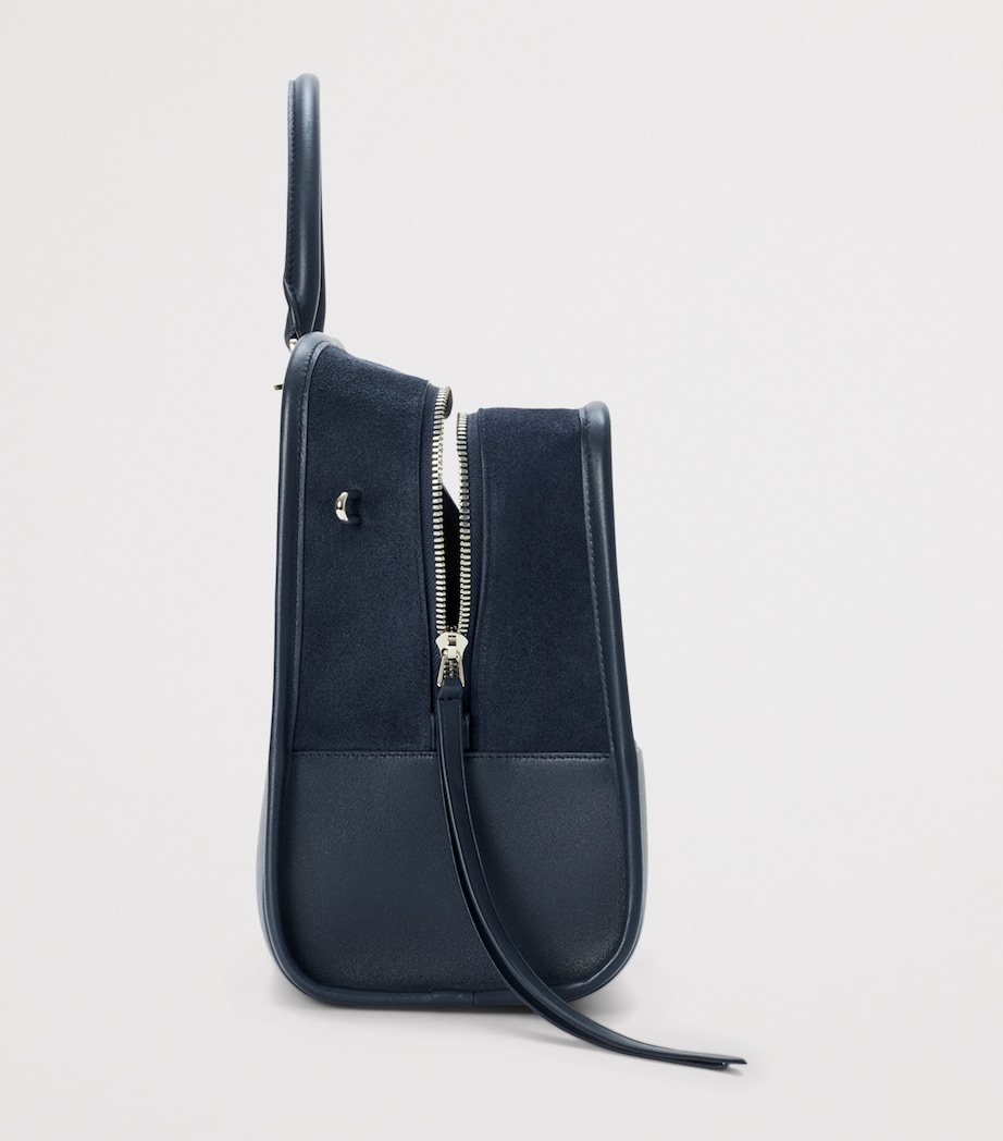 LOEWE Large Suede Amazona 180 Top-Handle Bag Deep Navy Image 4