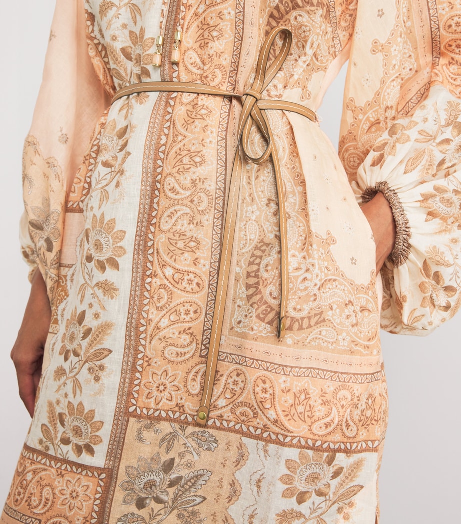 Linen Bandana Tunic Midi Dress PEBA/PEACH BANDANA Image 5