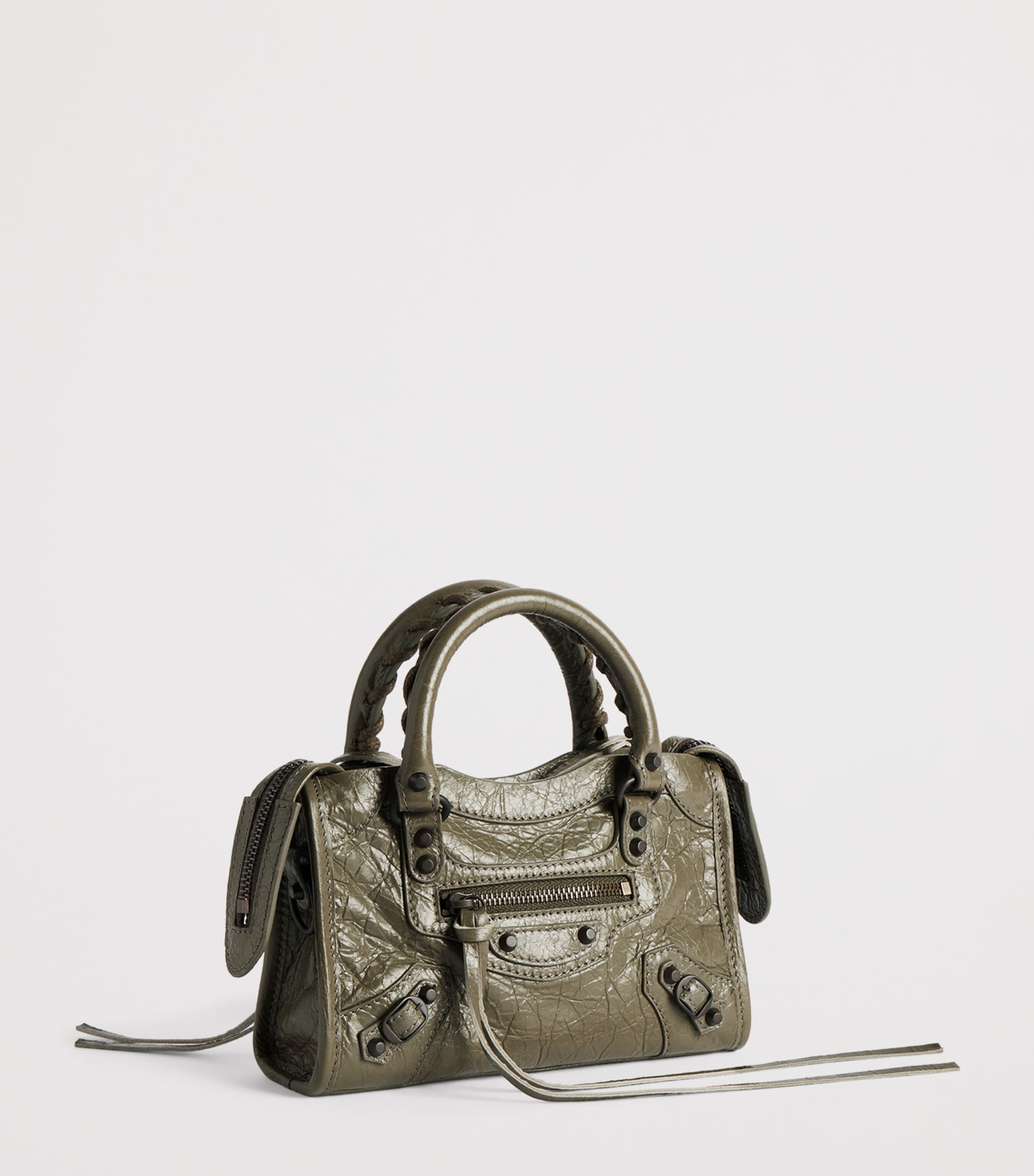Balenciaga Crinkled Lambskin Nano Le City Top-Handle Bag Image 4