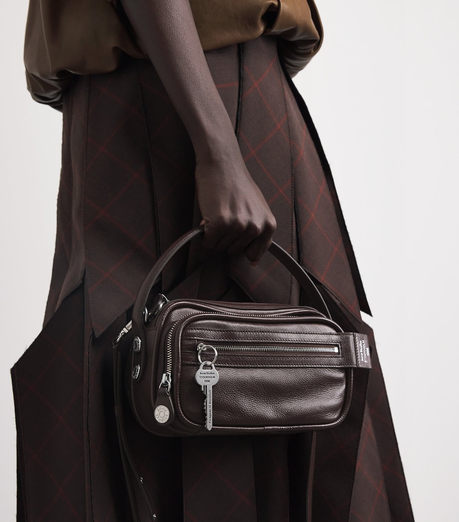 Acne Studios Leather Camero Kit Cross-Body Bag Adn Chocolate Brown Image 2
