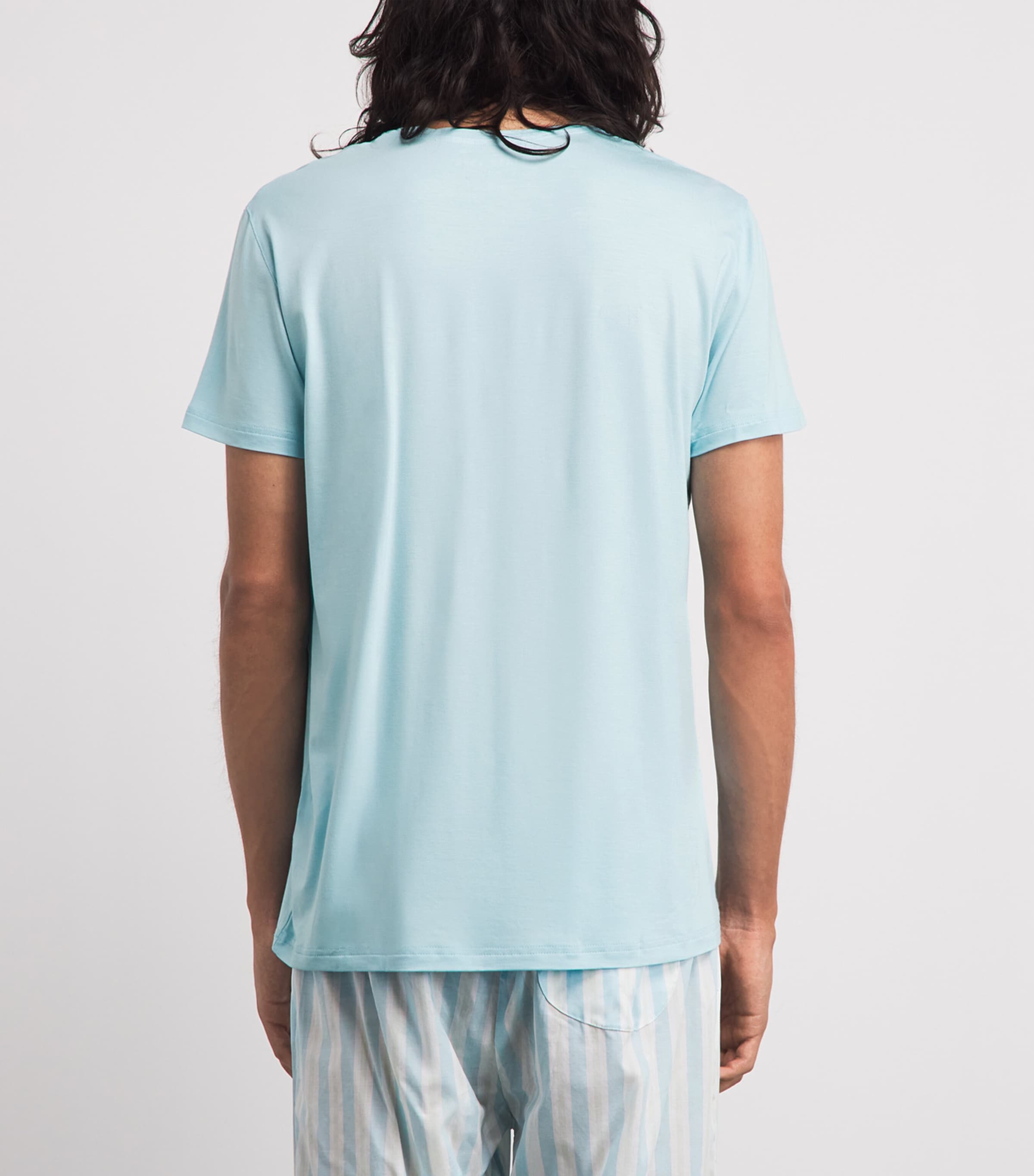 Derek Rose Mens Basel Lounge T-Shirt Blu Image 5