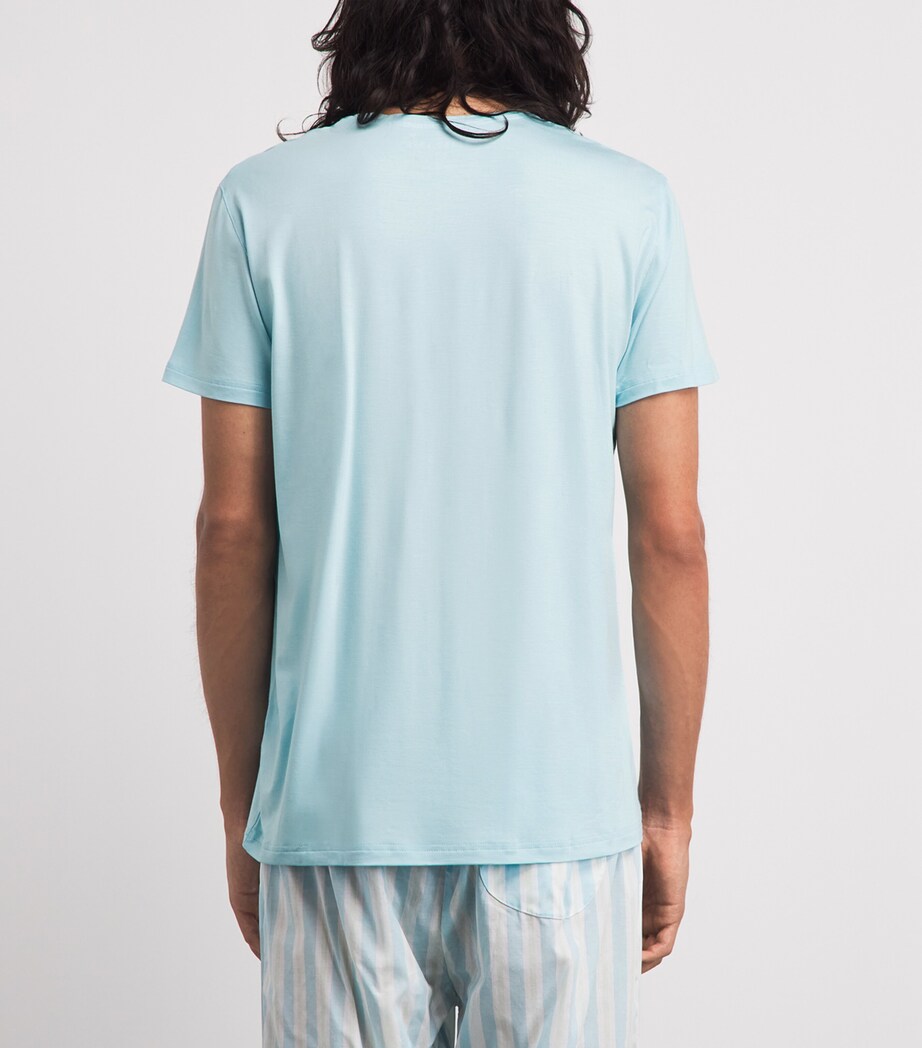 Derek Rose Mens Basel Lounge T-Shirt Blu Image 5