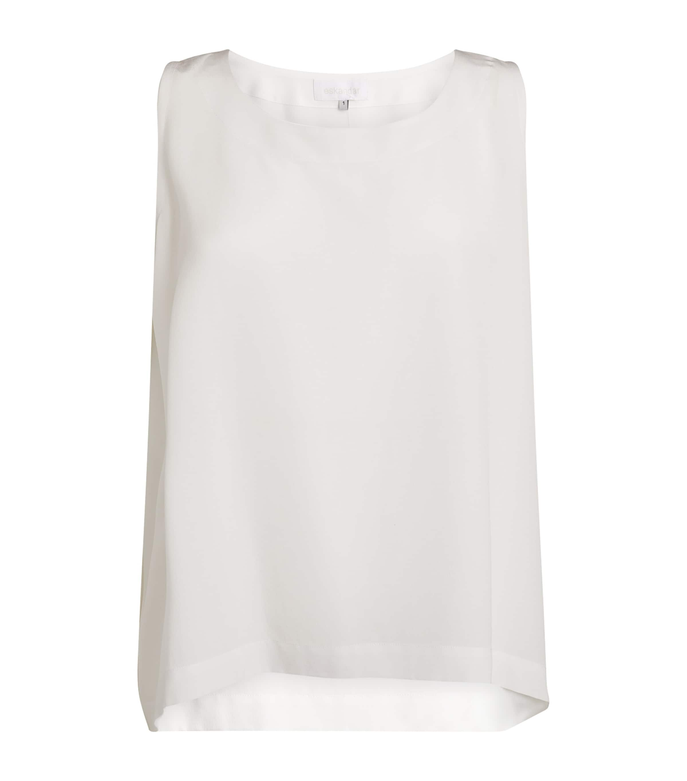 Shop Eskandar Silk Top In White