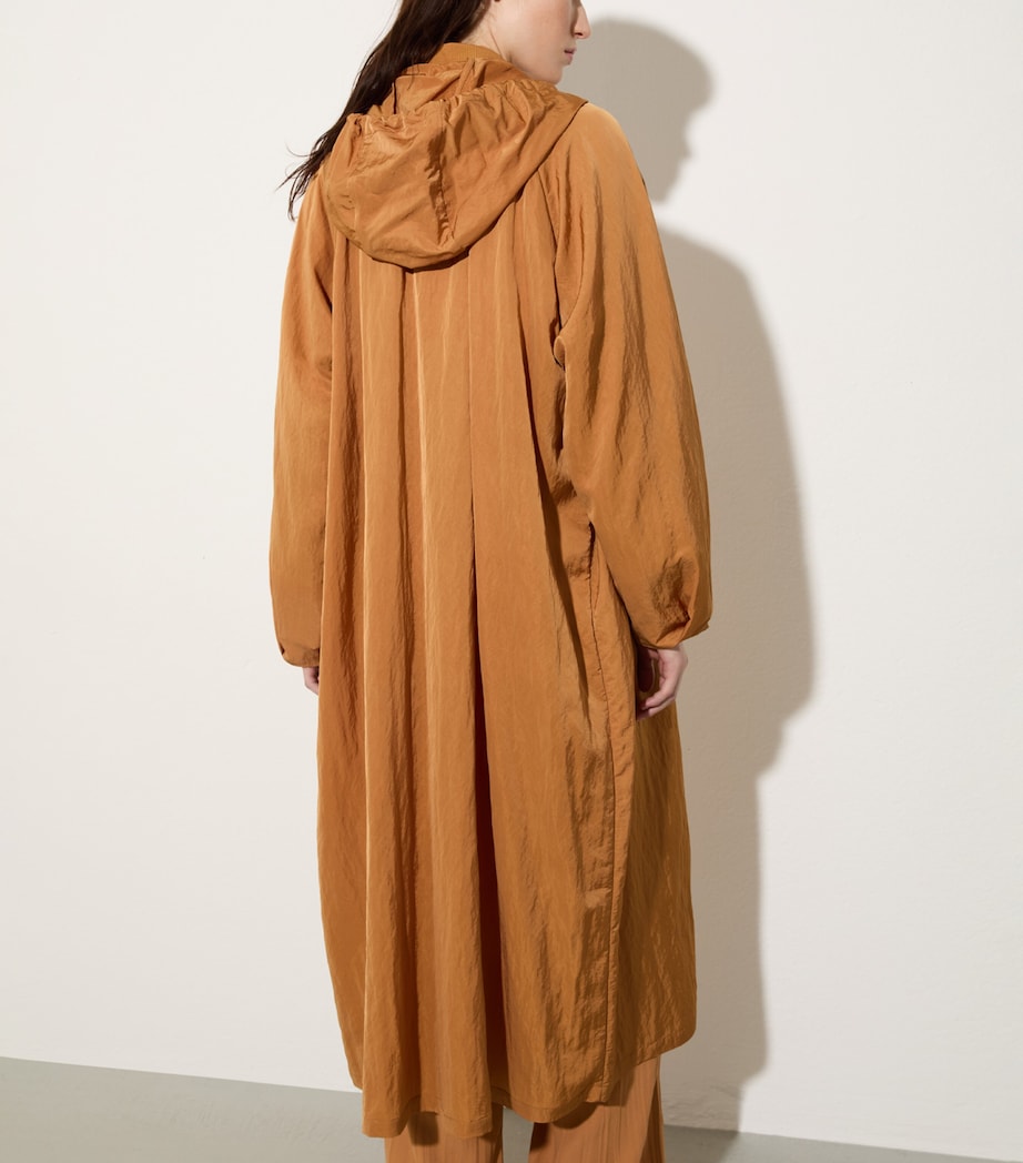 Hooded Longline Raincoat TERRA COTTA Image 3