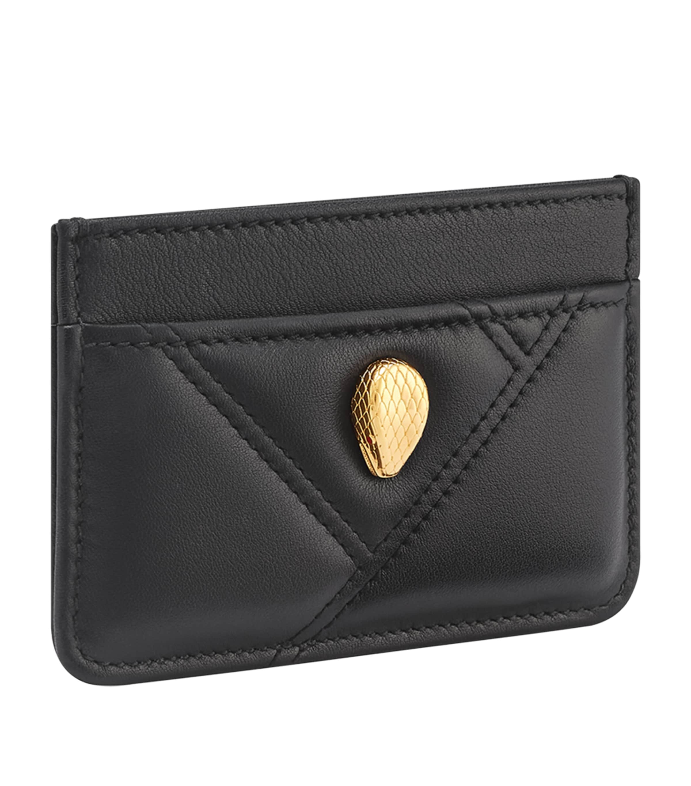 Bvlgari Serpenti Cabochon Card Holder In Black