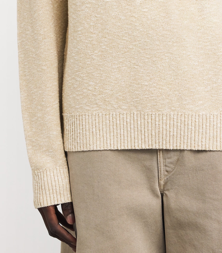 Cotton-Blend Crew-Neck Sweater 8890-WHITE PEPPER Image 6