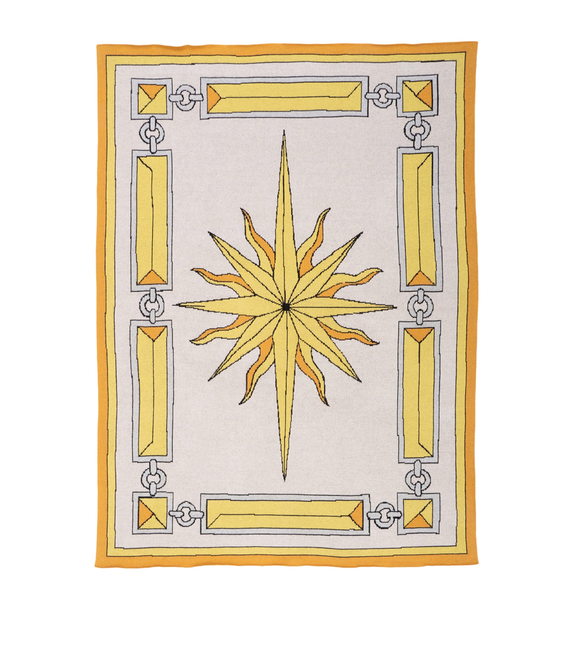 Saved Ny X Damien Nicolas Roux Cashmere Sunburst Throw In Yellow