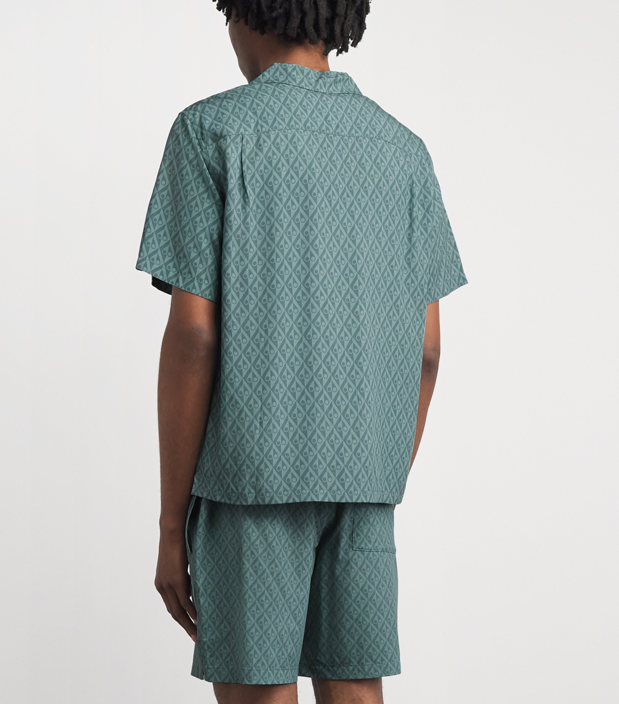 Moose Knuckles Mens Monogram Button-Up Shirt Dusty Jade Image 4