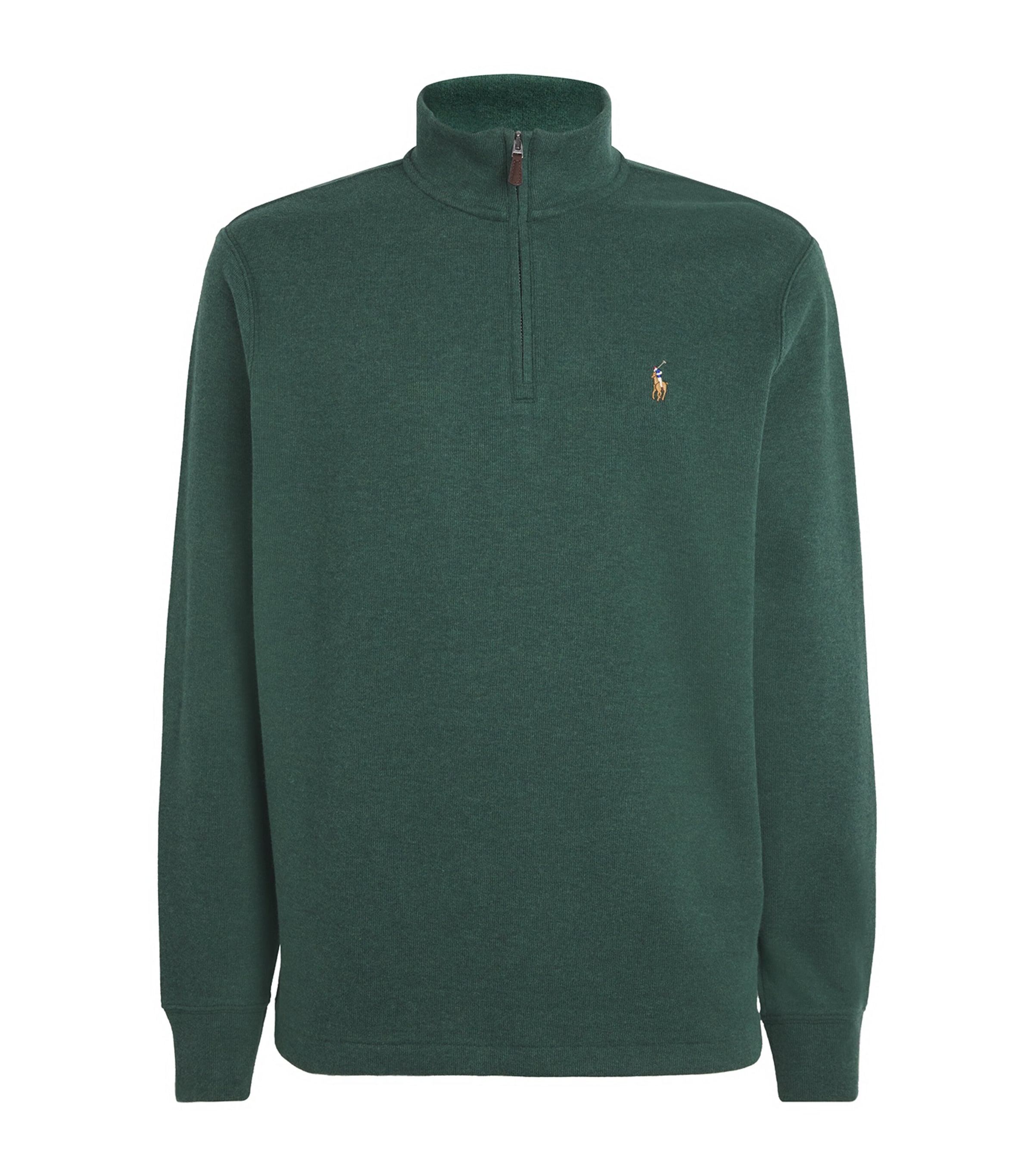Polo Ralph Lauren Cotton Quarter-zip Sweater In Green