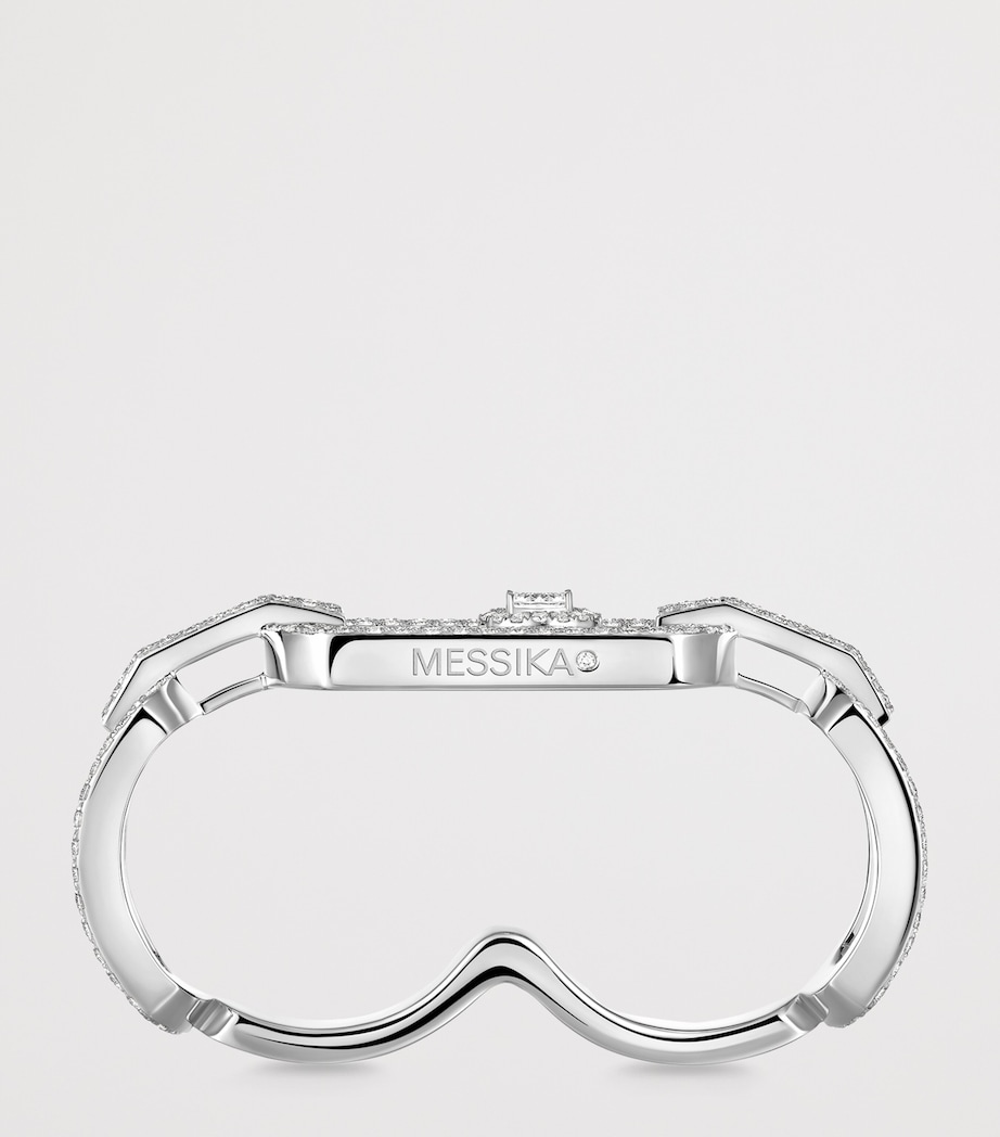 Messika So Move White Gold and Diamond 2-Finger Pavé Ring White Gold Image 3
