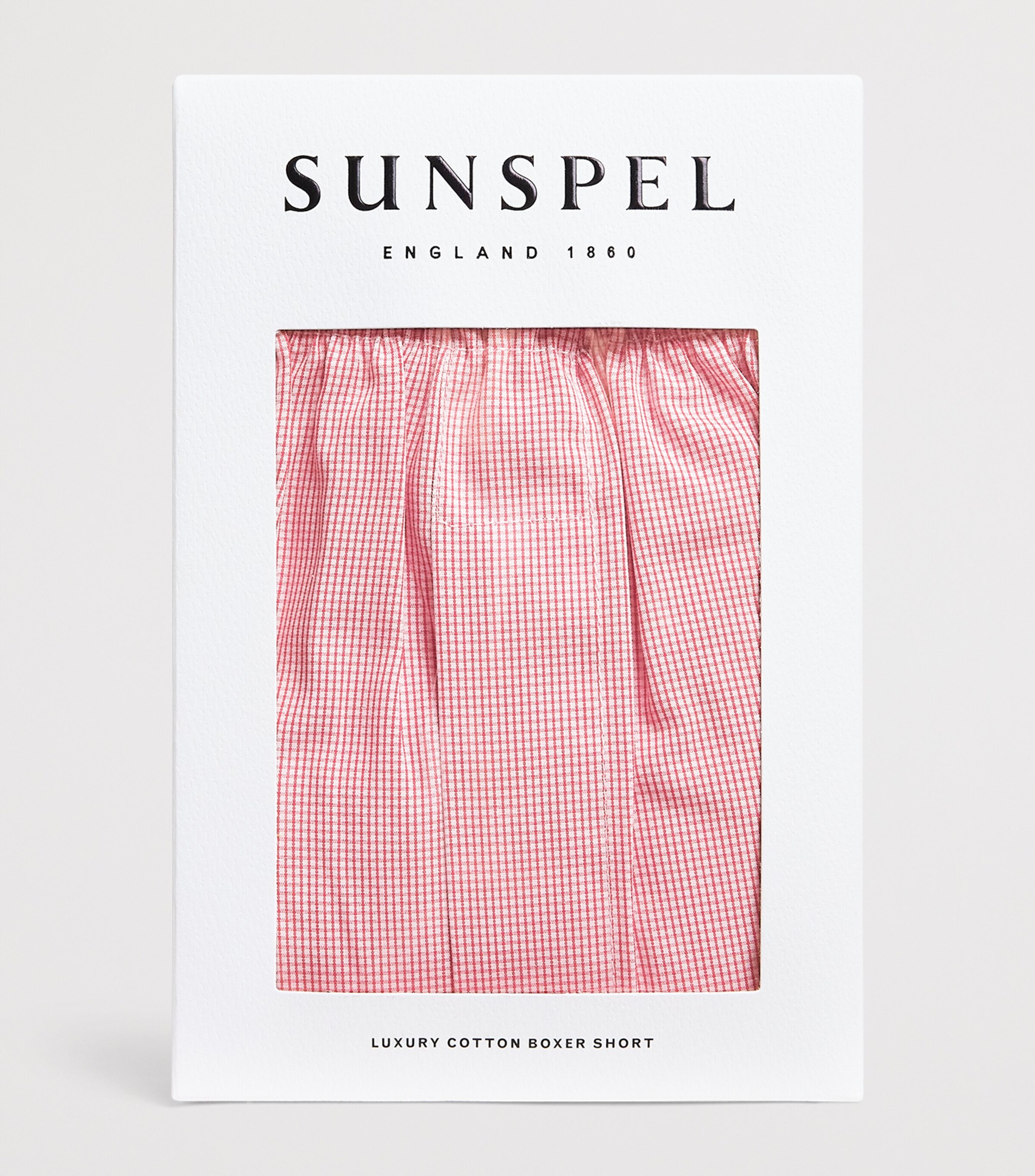 Sunspel Mens Cotton Classic Boxer Shorts White/red Micro Image 4