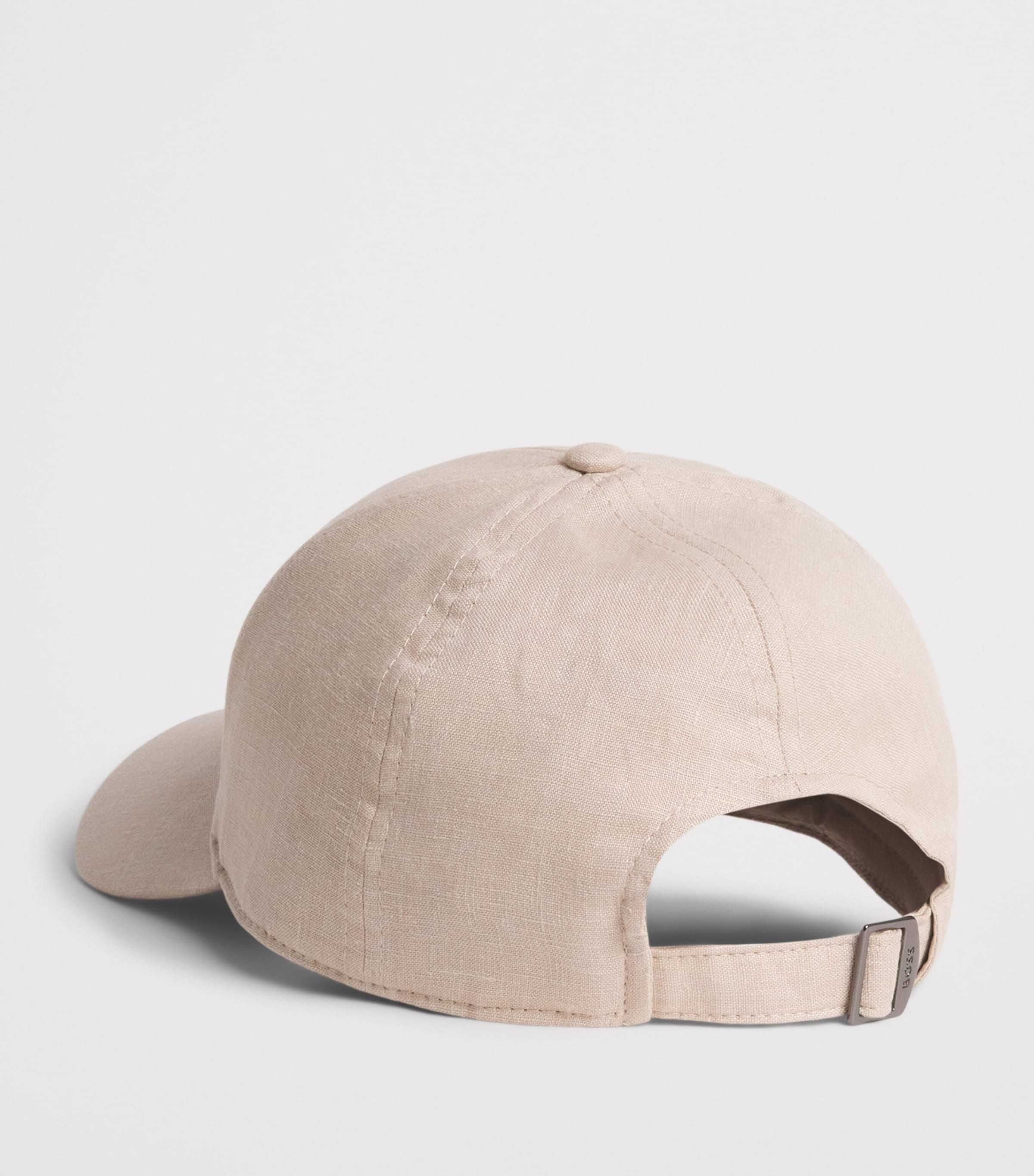 BOSS Linen Logo Baseball Cap Open Beige Image 3