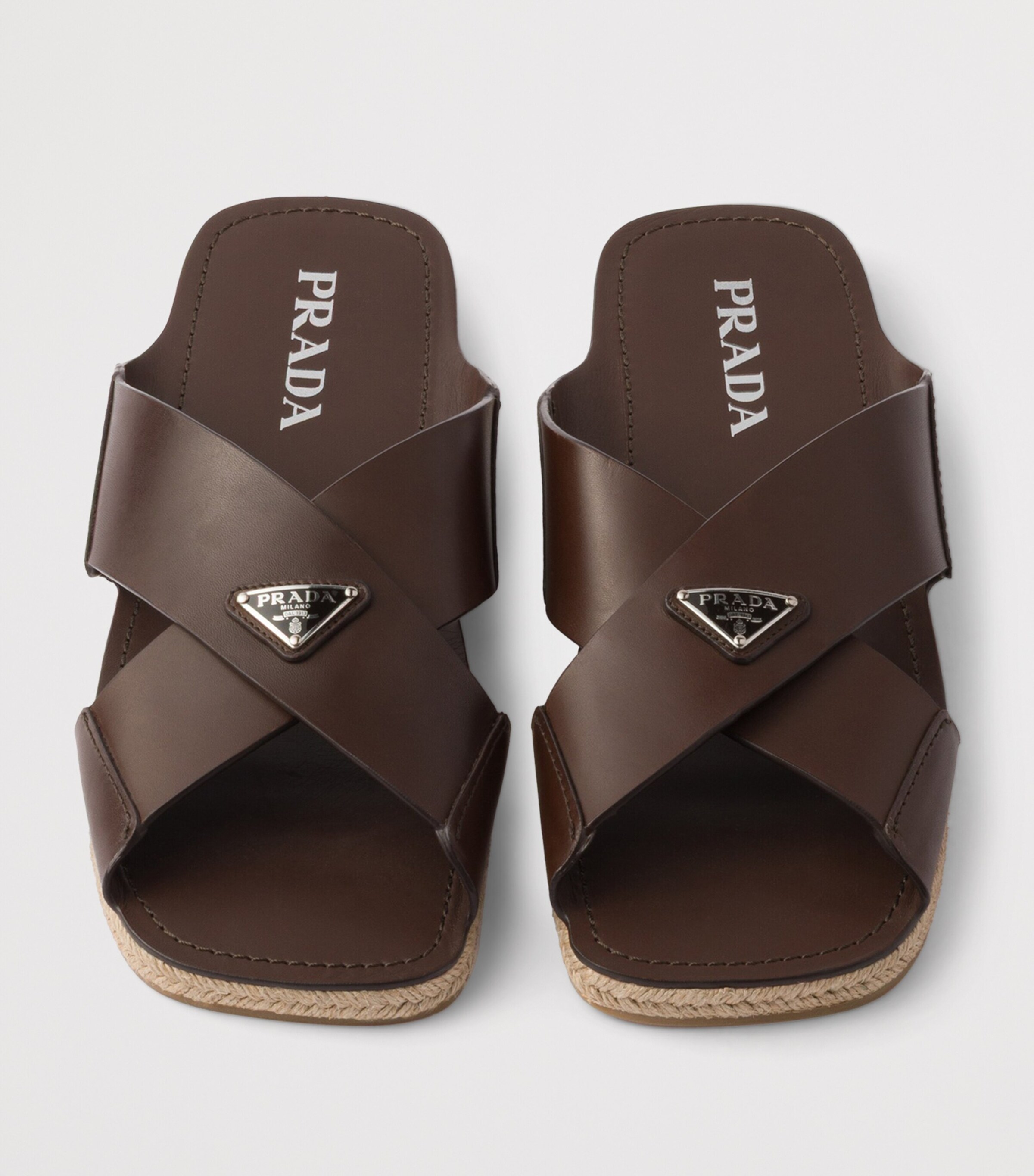 Prada Leather Crisscross Sandals Image 3