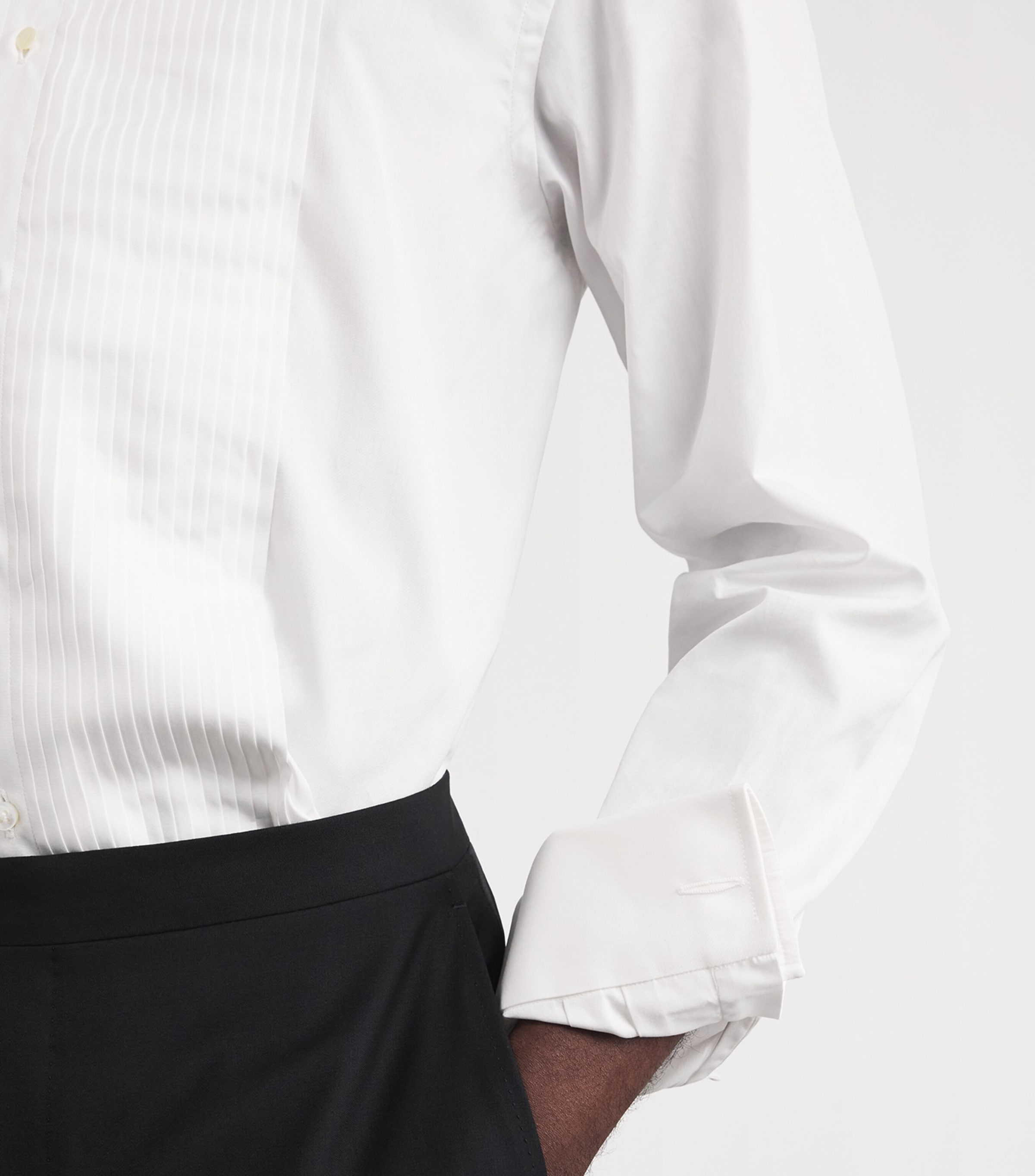 Cotton Tuxedo Dress Shirt WHITE Image 6