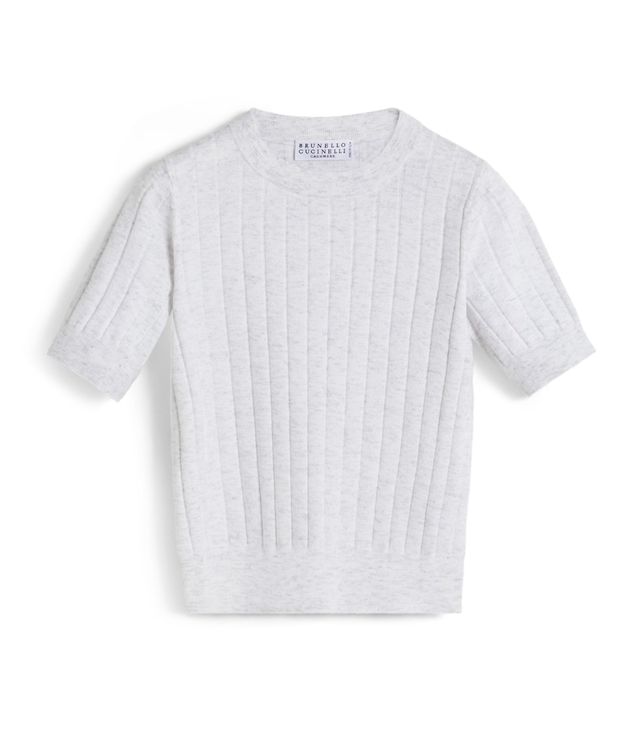 Brunello Cucinelli Kids Cashmere-Blend Short-Sleeve Sweater (4-6 Years) Image 1