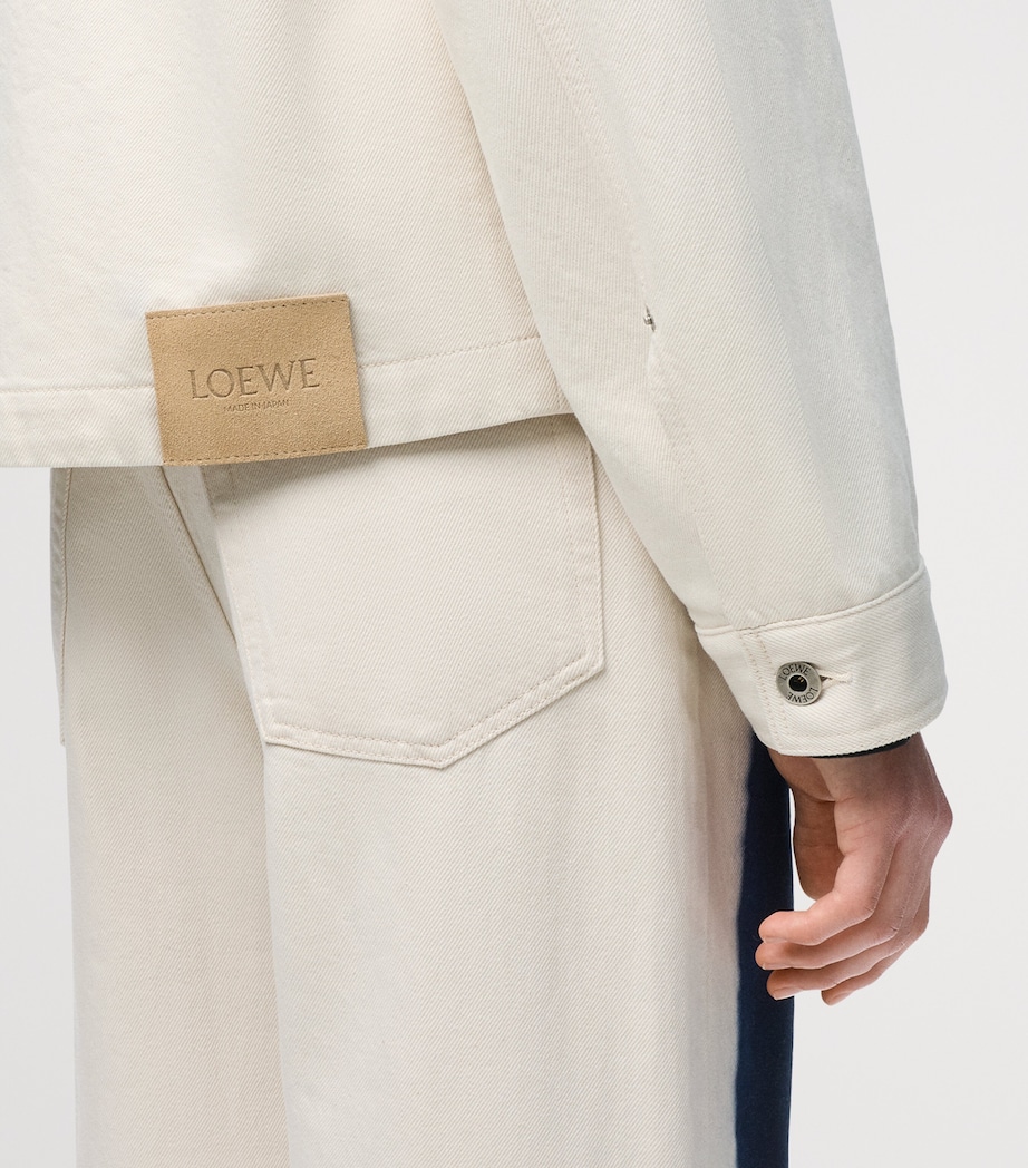 LOEWE Mens Two-Tone Denim Jacket Off White/blue Image 5