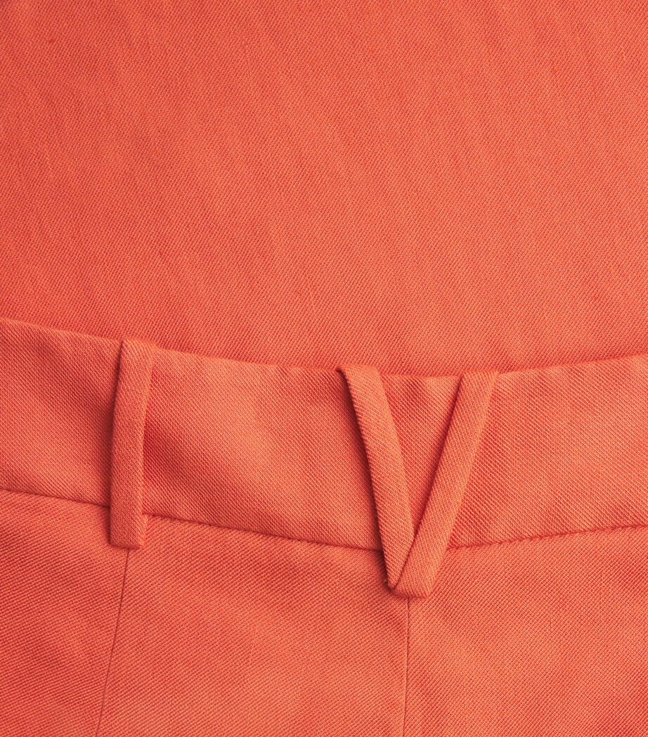 Veronica Beard Womens Linen-Blend Heyser Trousers Persimmon Image 5