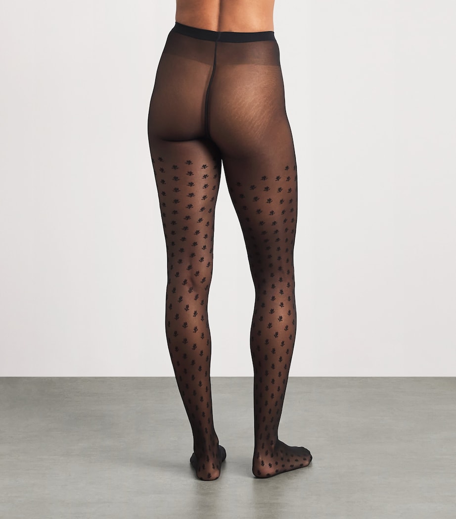 Wolford Womens Blossom 20 Tights Black Image 4