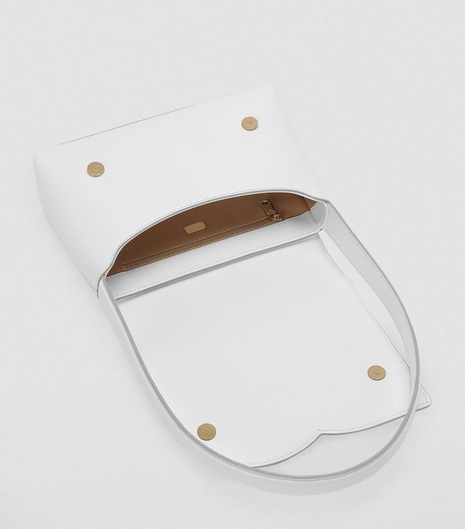 Leather DG Logo Shoulder Bag 80002-OPTICAL WHITE Image 3