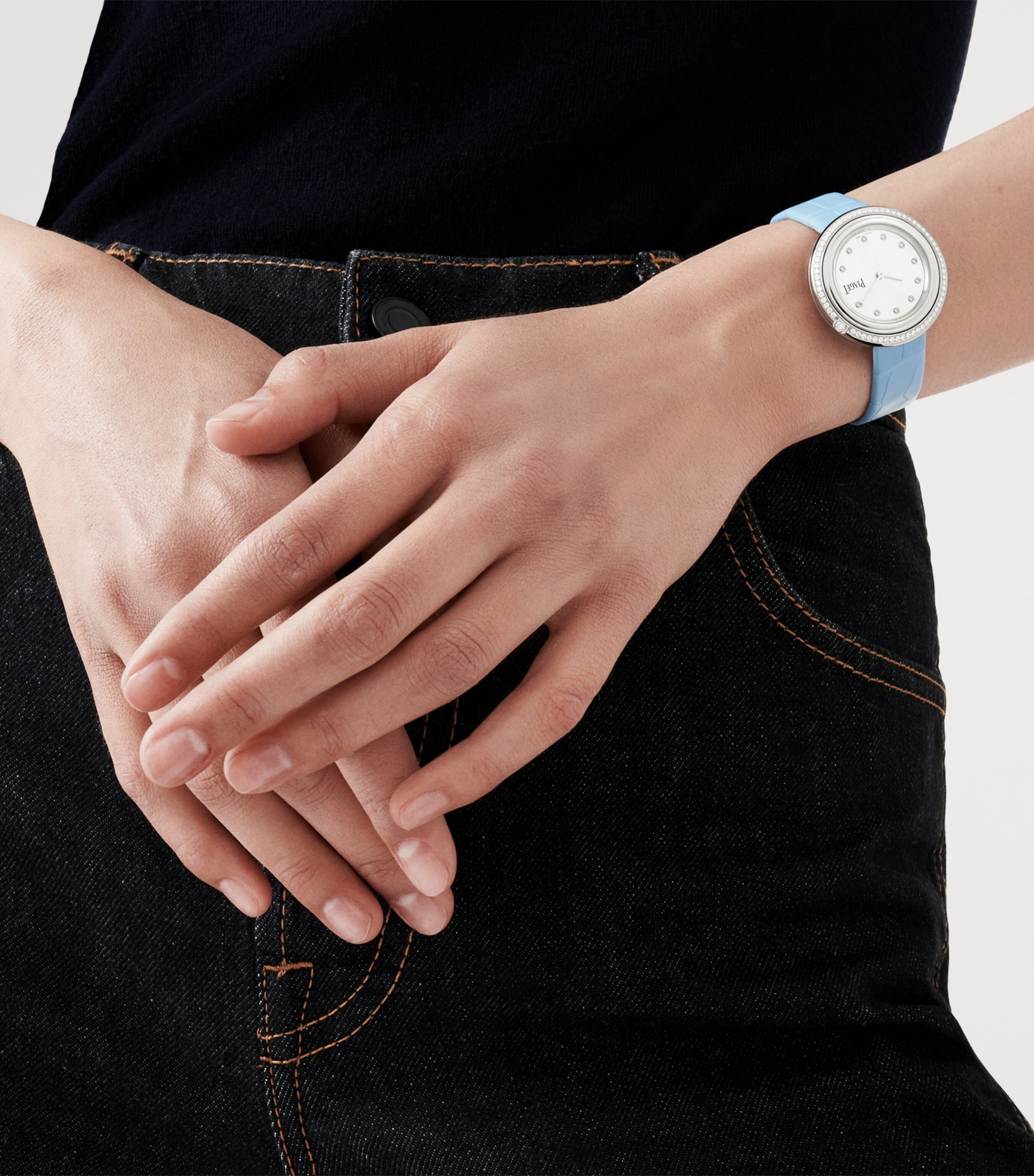 Steel, Diamond and Alligator Strap Possession Watch 34mm STEEL Image 3