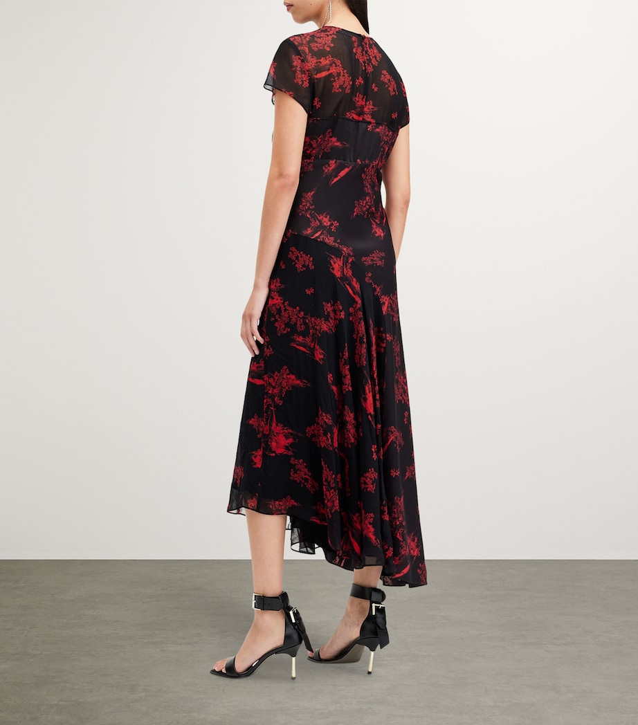 AllSaints Womens Tasha Midi Dress Maria Siren Red Image 4