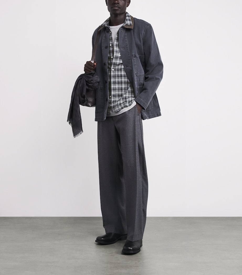 Cotton Check Lipp Shirt MIDGREY/DARKGREY Image 2