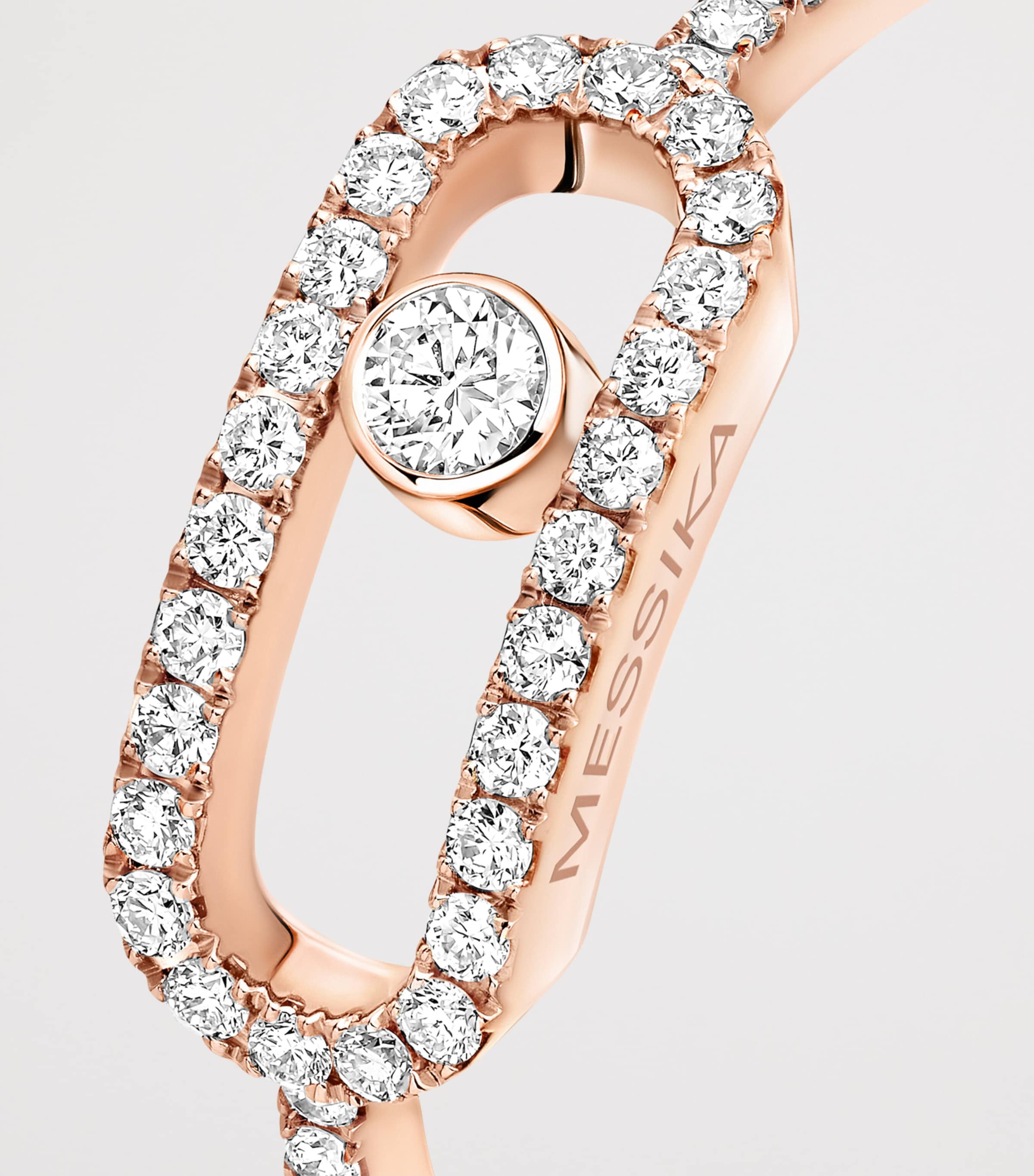 Messika Move Uno Rose Gold and Pavé Diamond Ring Pink Gold Image 3