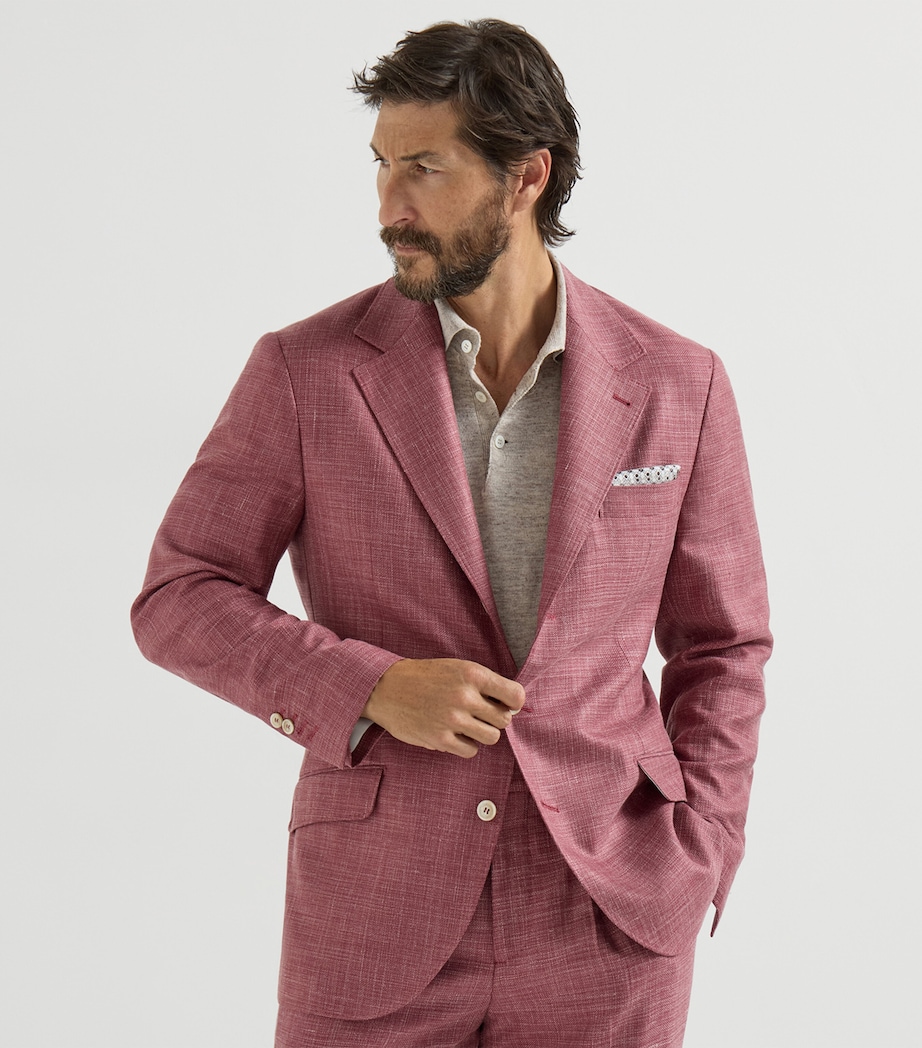 Brunello Cucinelli Mens Wool-Silk-Linen Deconstructed Blazer Image 3