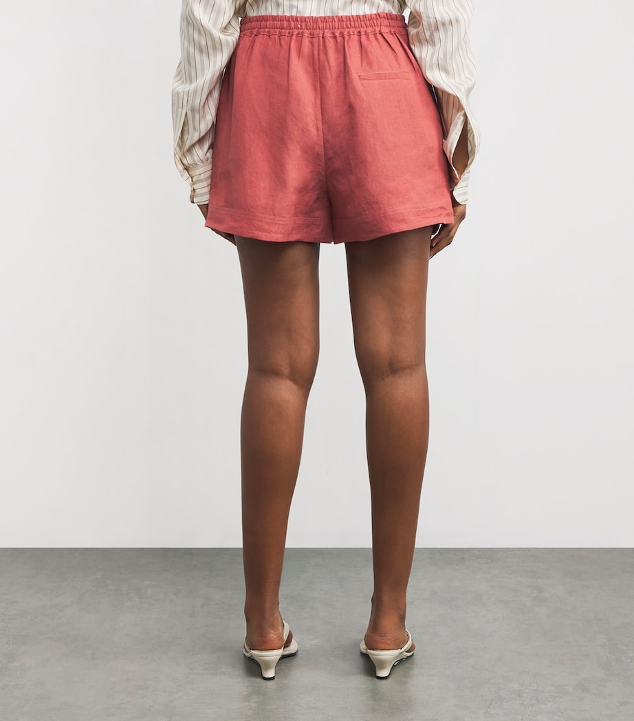 Organic Linen Tabal Shorts PINK Image 4